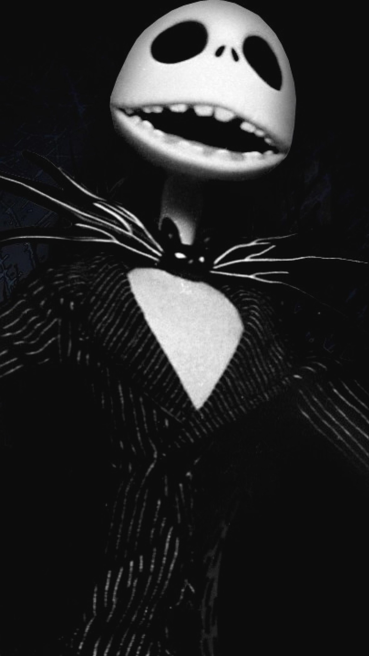 Jack Skellington, Nightmare Before Christmas, Bianco e nero, Full HD, schermata di blocco del cellulare