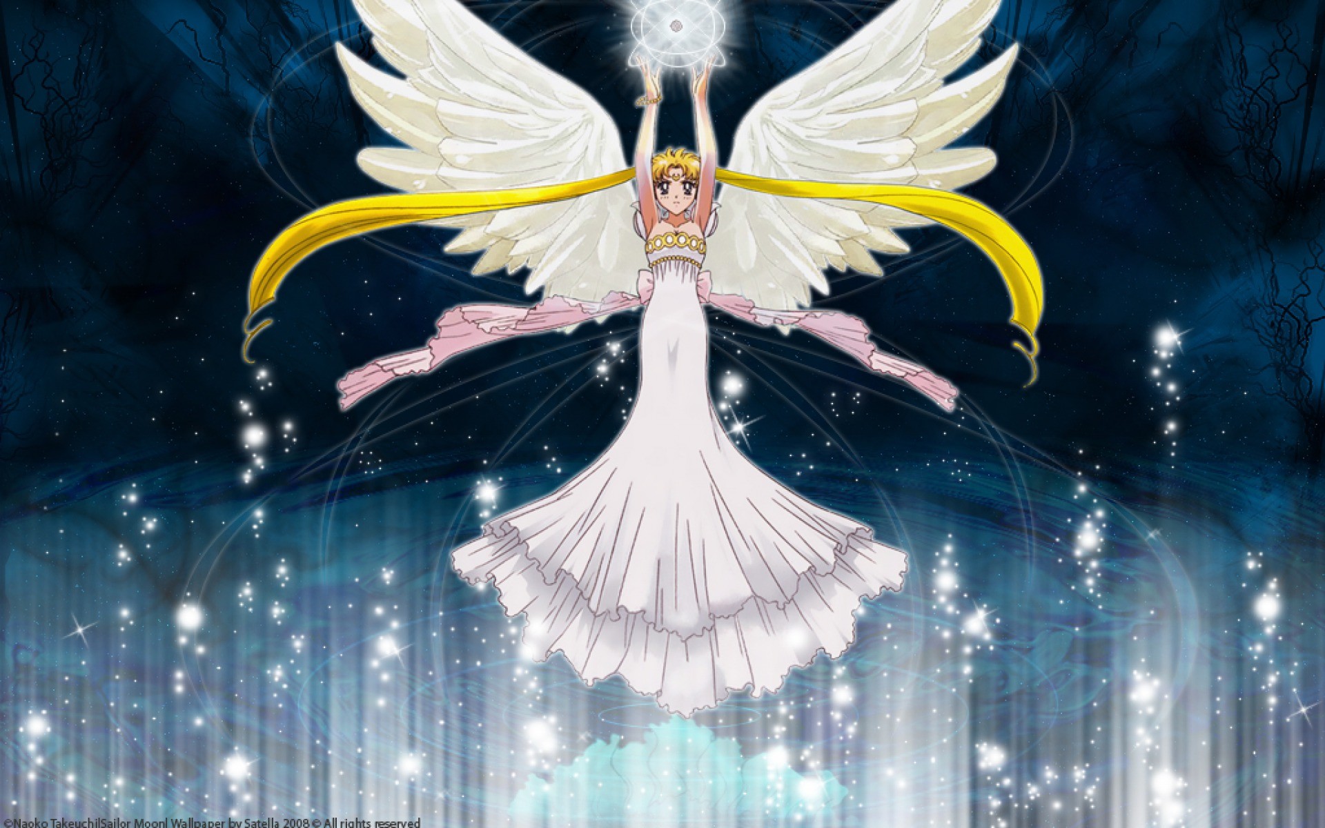 Neo Queen Serenity, Sailor Moon, Ali, Notte, 16:10 Full HD, sfondo widescreen