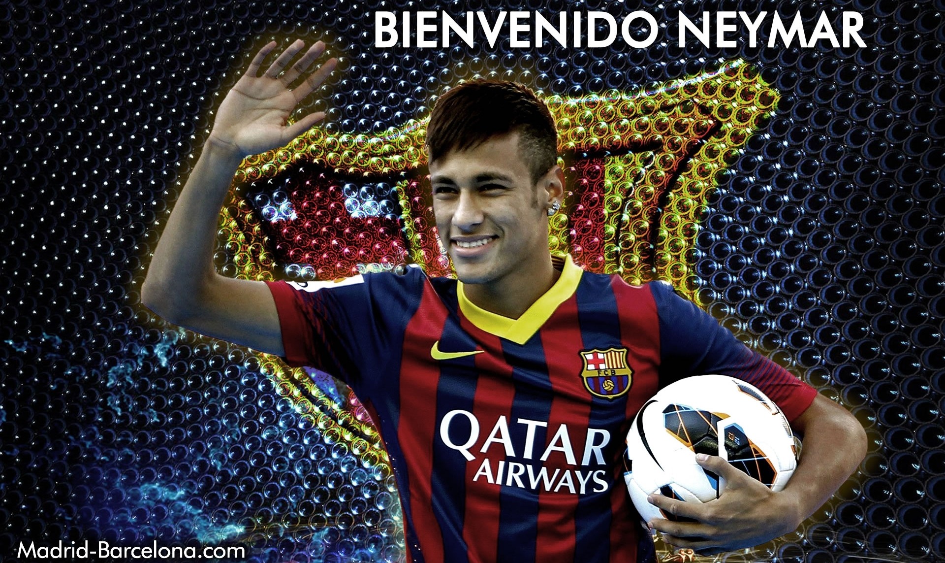 Neymar, FC Barcelona, Bienvenido Neymar, Pallone, Full HD, sfondo Windows 11