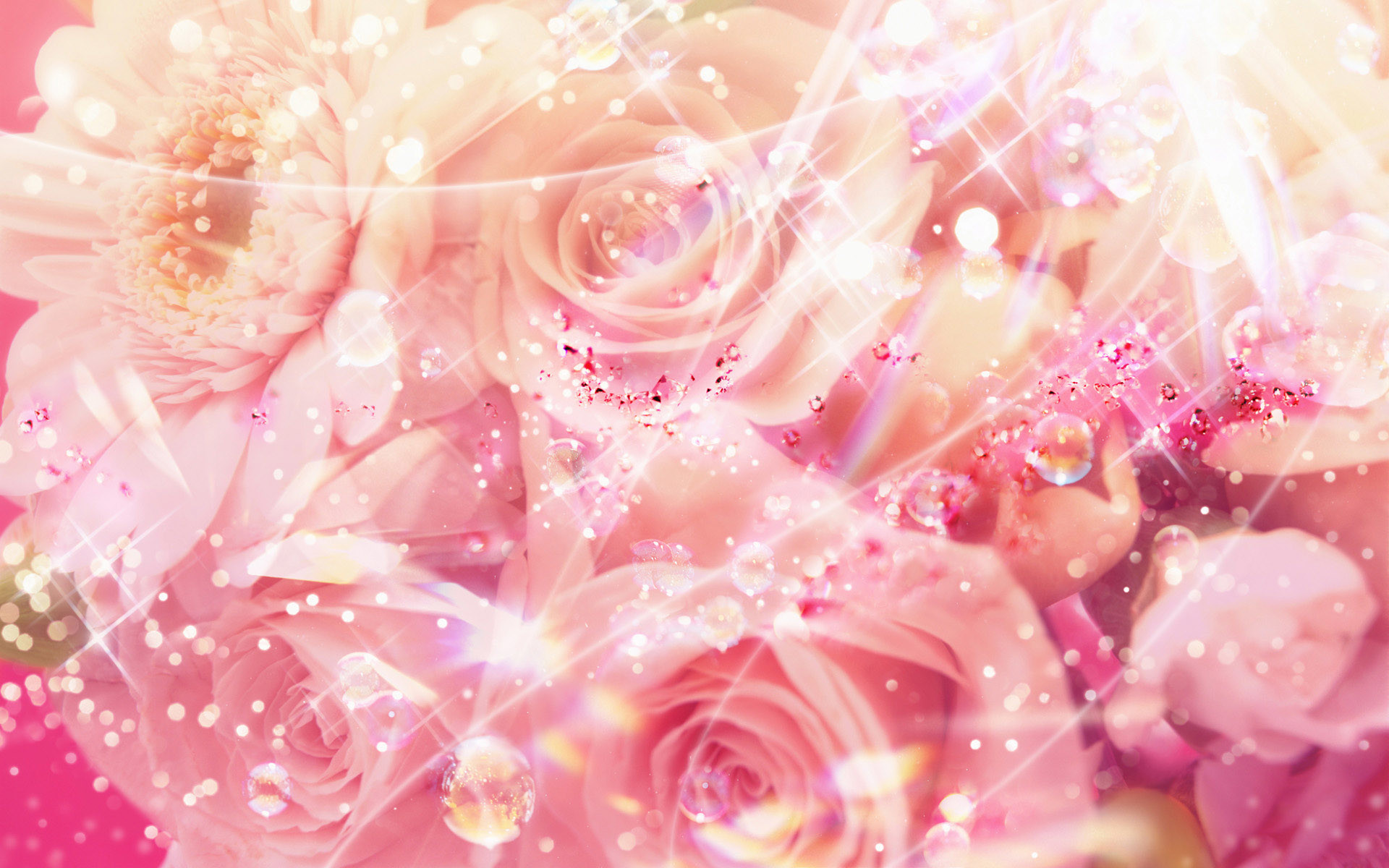 Rose rosa, Brillantini, Rosa pastello, 1920x1200, sfondo MacBook Pro