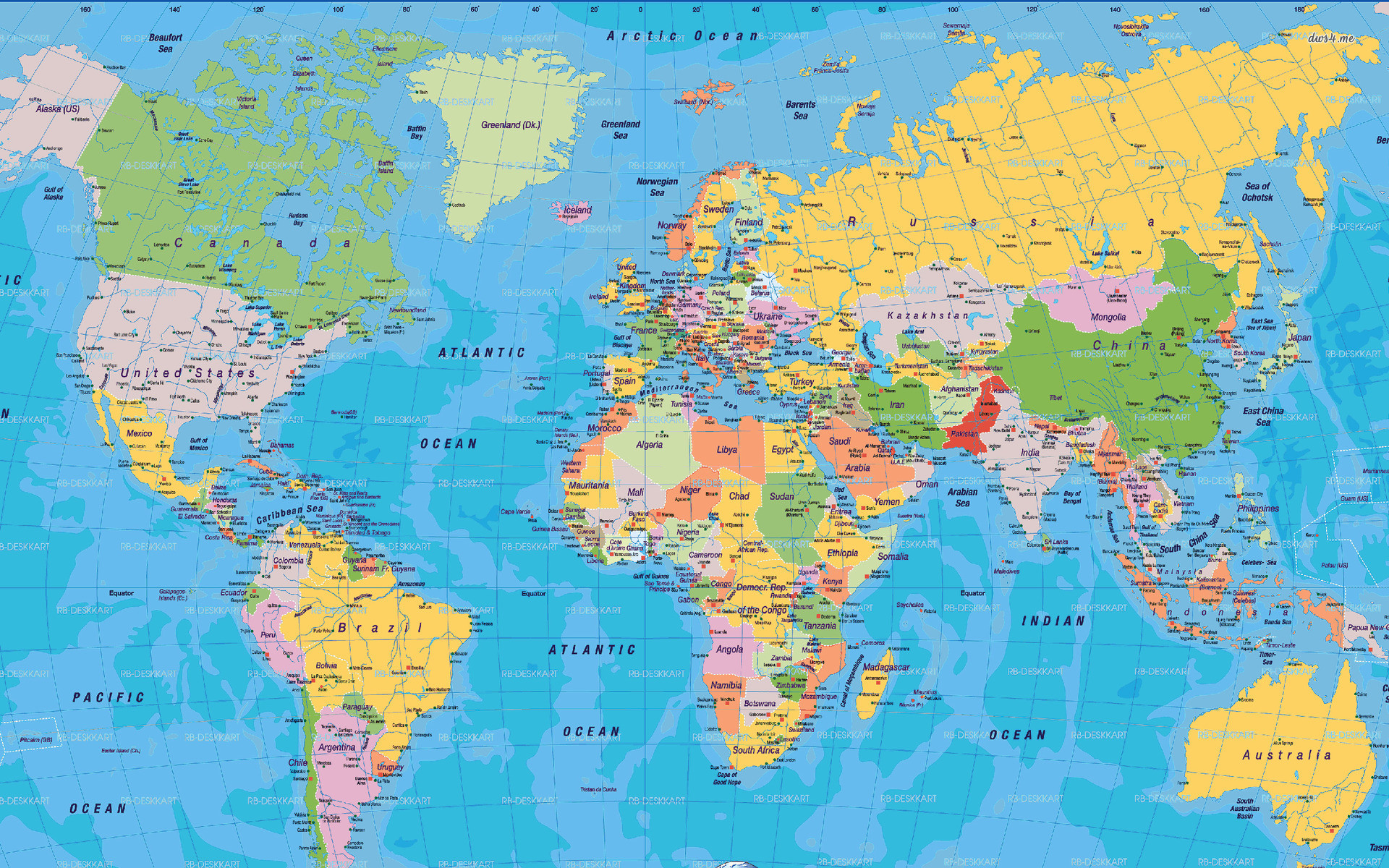 Mappa politica, Planisfero, Colori, Full HD, sfondo desktop