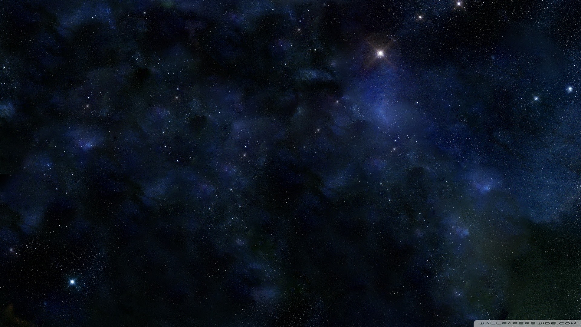 Cielo stellato, Spazio profondo, Blu scuro, Full HD, sfondo per PC e portatile