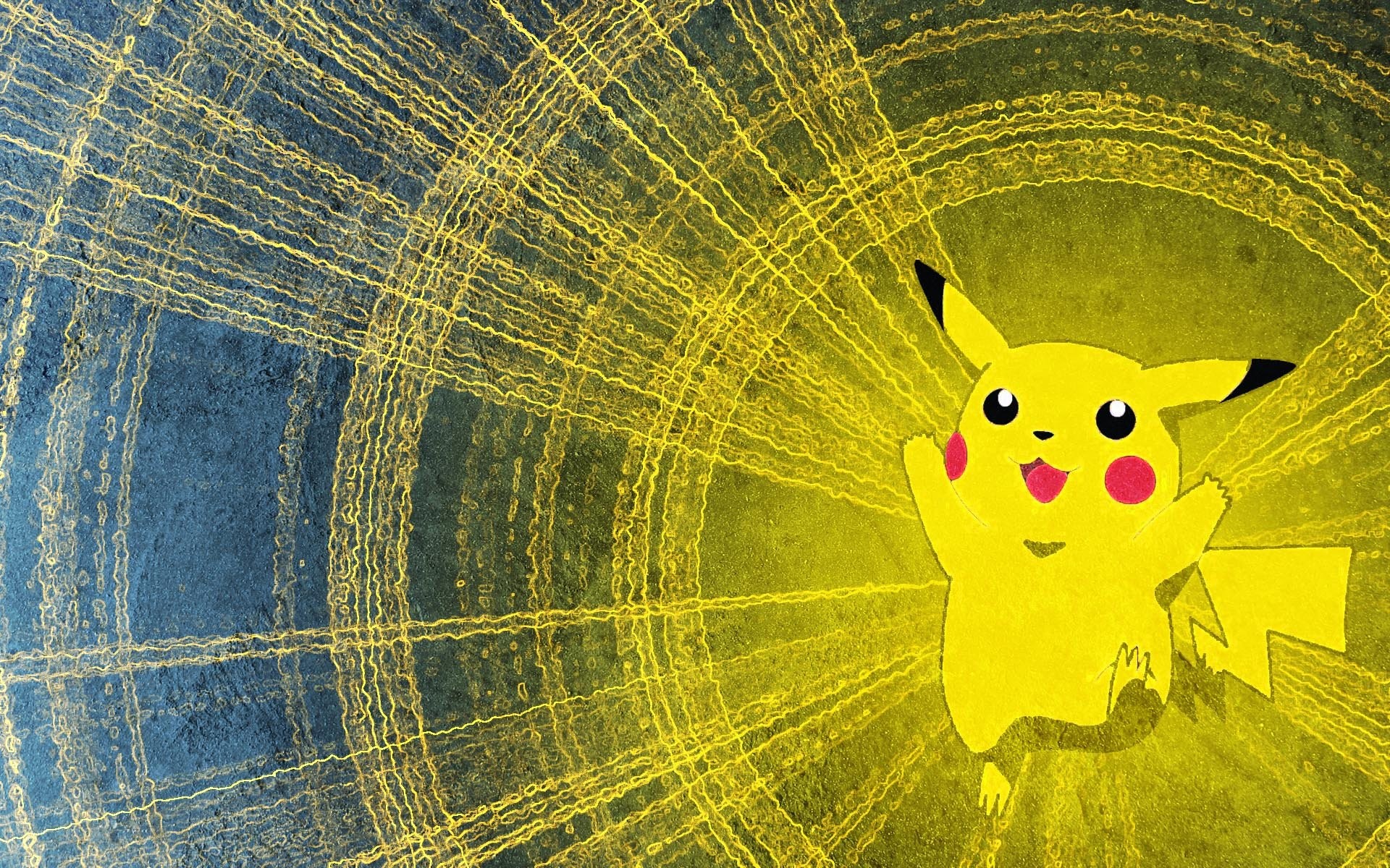 Pikachu, Pokémon, Raggi di luce, Giallo, 1920x1200, immagine di sfondo