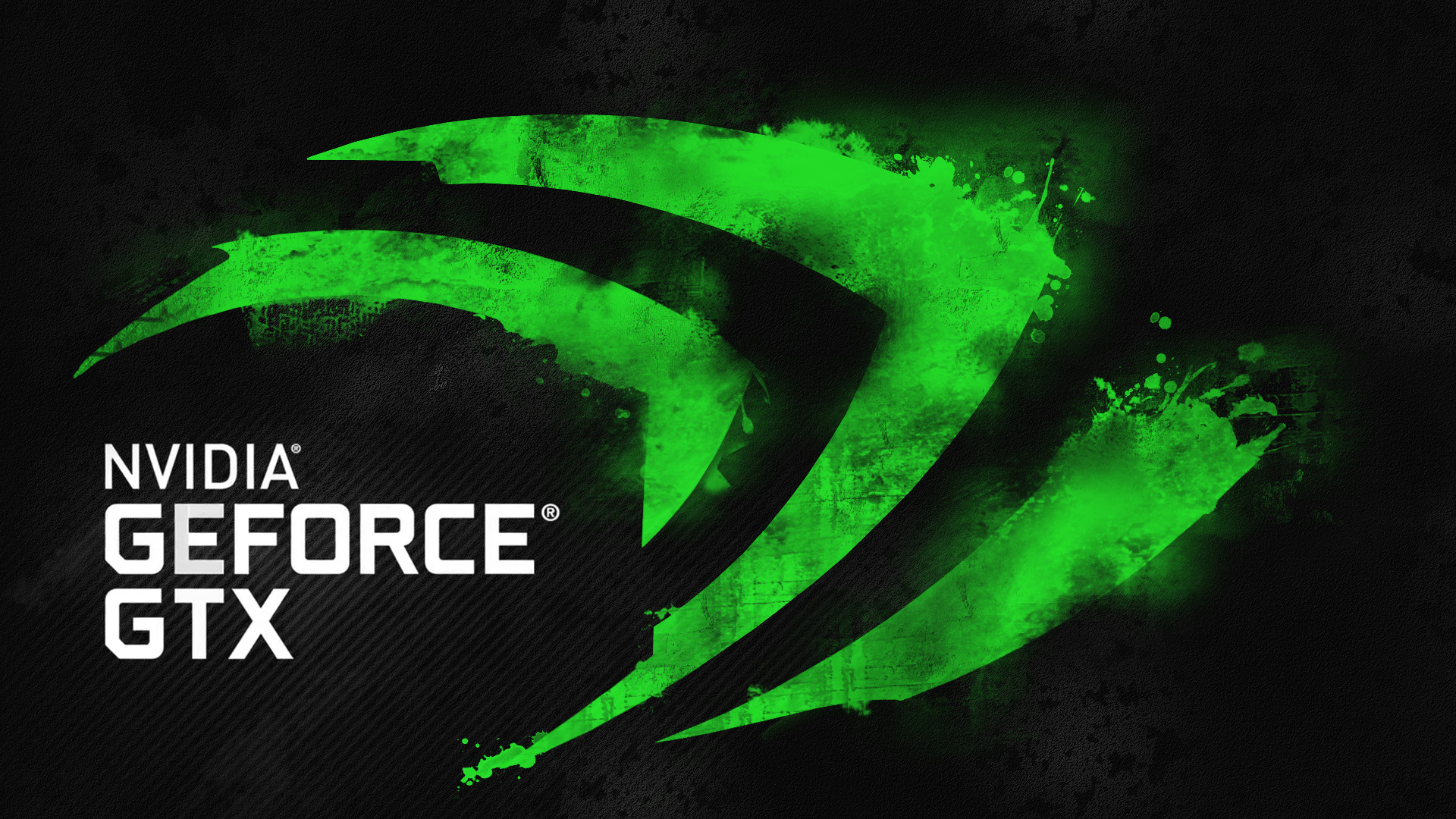 Nvidia GeForce GTX, Logo Nvidia, Verde, Sfondo nero, wallpaper PC