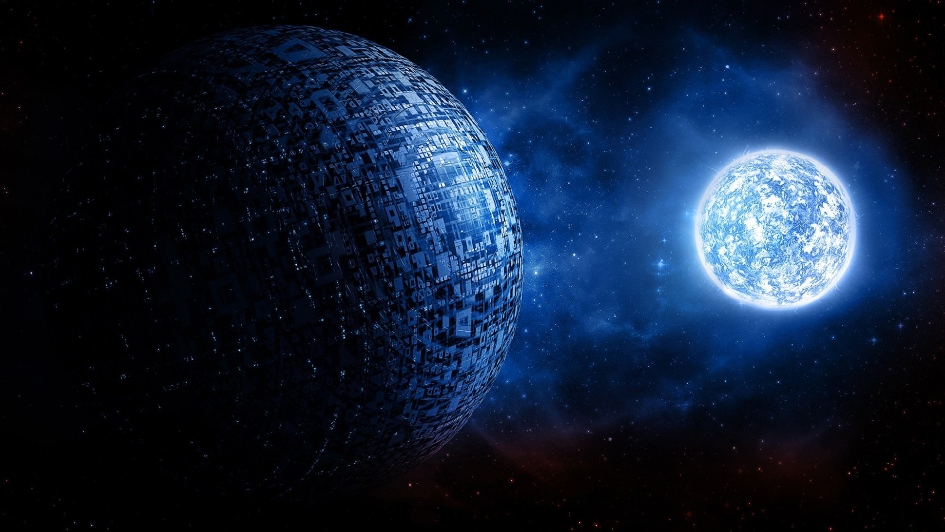 Morte Nera, Stella, Arte spaziale, Blu, Full HD, sfondo per portatile