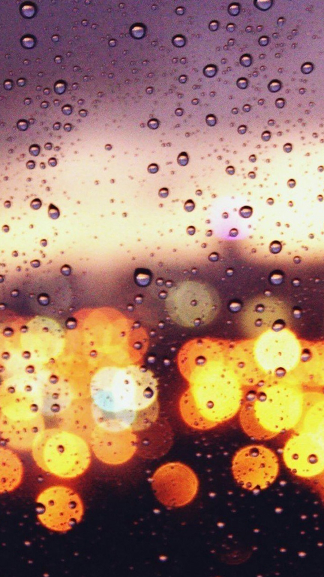 Gocce di pioggia, Vetro, Bokeh, Luci, Full HD, sfondo per iPhone e Android
