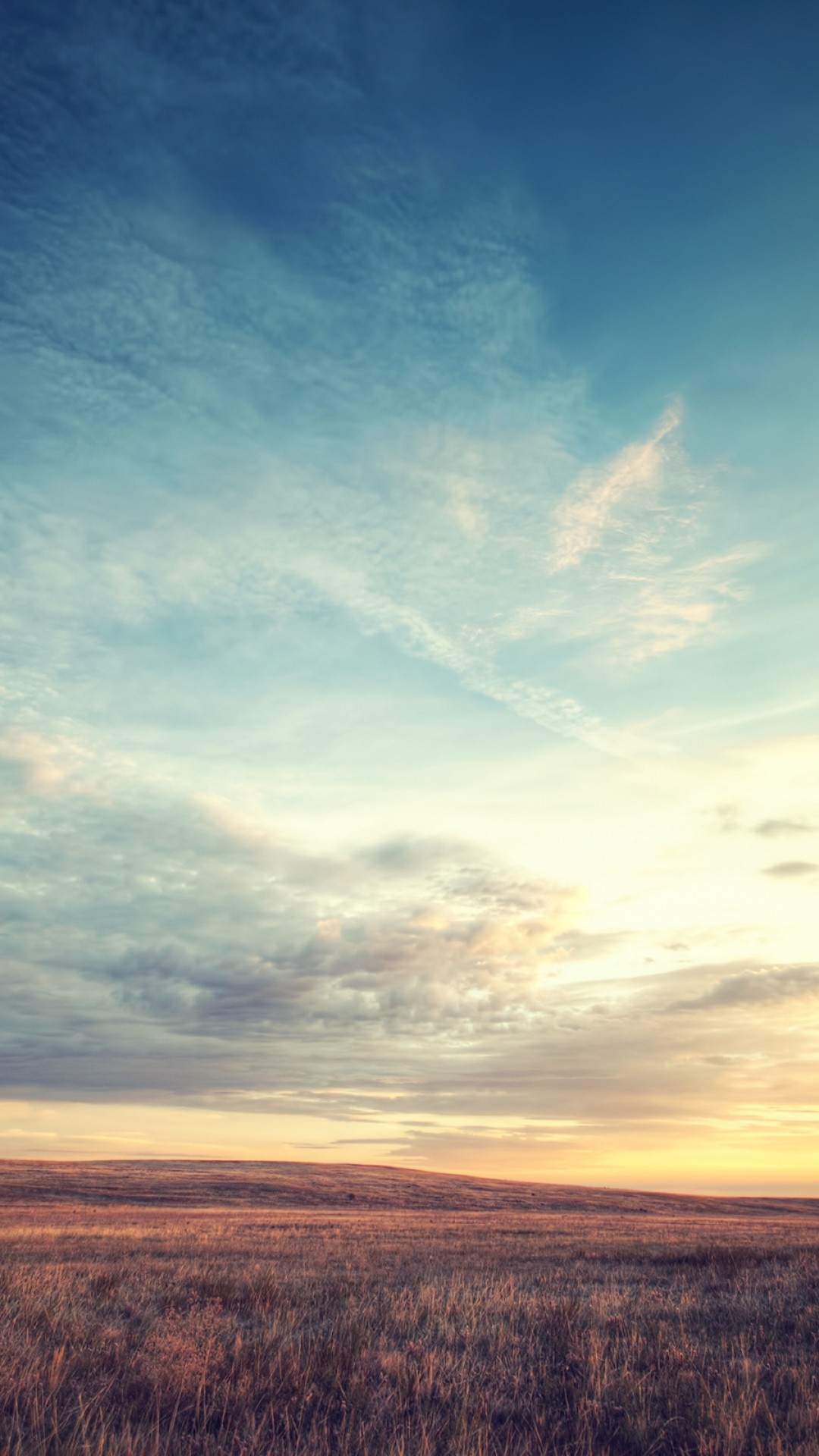 Cielo, Nuvole, Prateria, Tramonto, Paesaggio, Full HD, sfondo per iPhone e Android