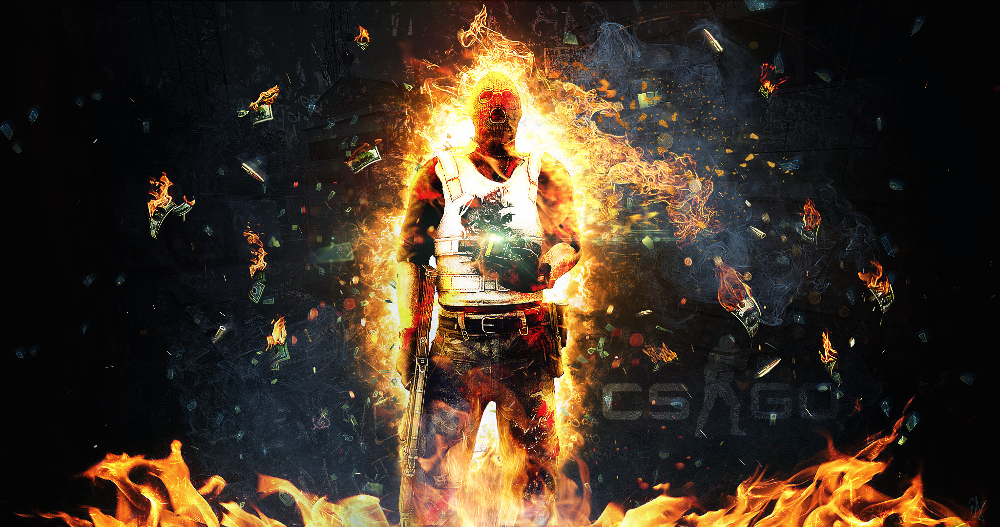 CS:GO, Terrorista, Fiamme, Fuoco, Full HD, sfondo desktop