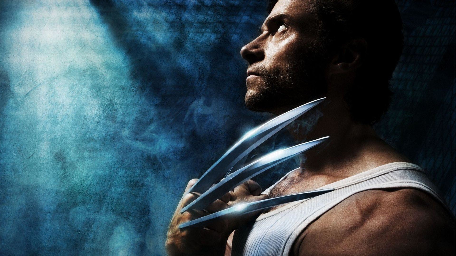 Wolverine, Hugh Jackman, Artigli, Luce blu, Full HD, sfondo per PC e portatile