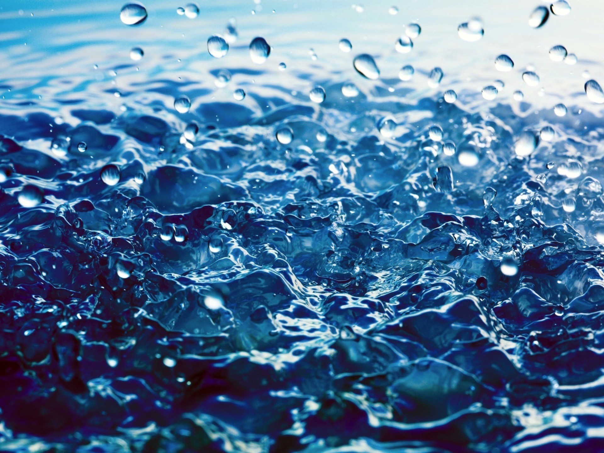 Spruzzi d'acqua, Gocce, Blu, sfondo per iPad e tablet