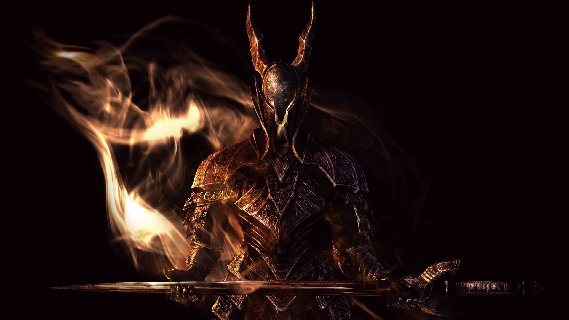 Cavaliere Drago, Dark Souls, Fuoco, Armatura, Full HD, sfondo desktop