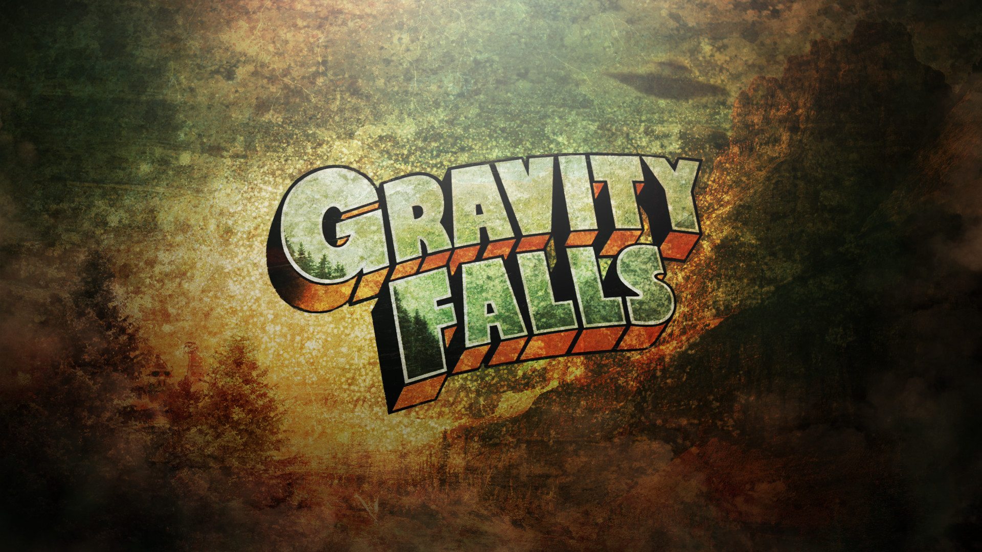 Gravity Falls, Logo, Texture, Verde, Full HD, sfondo desktop