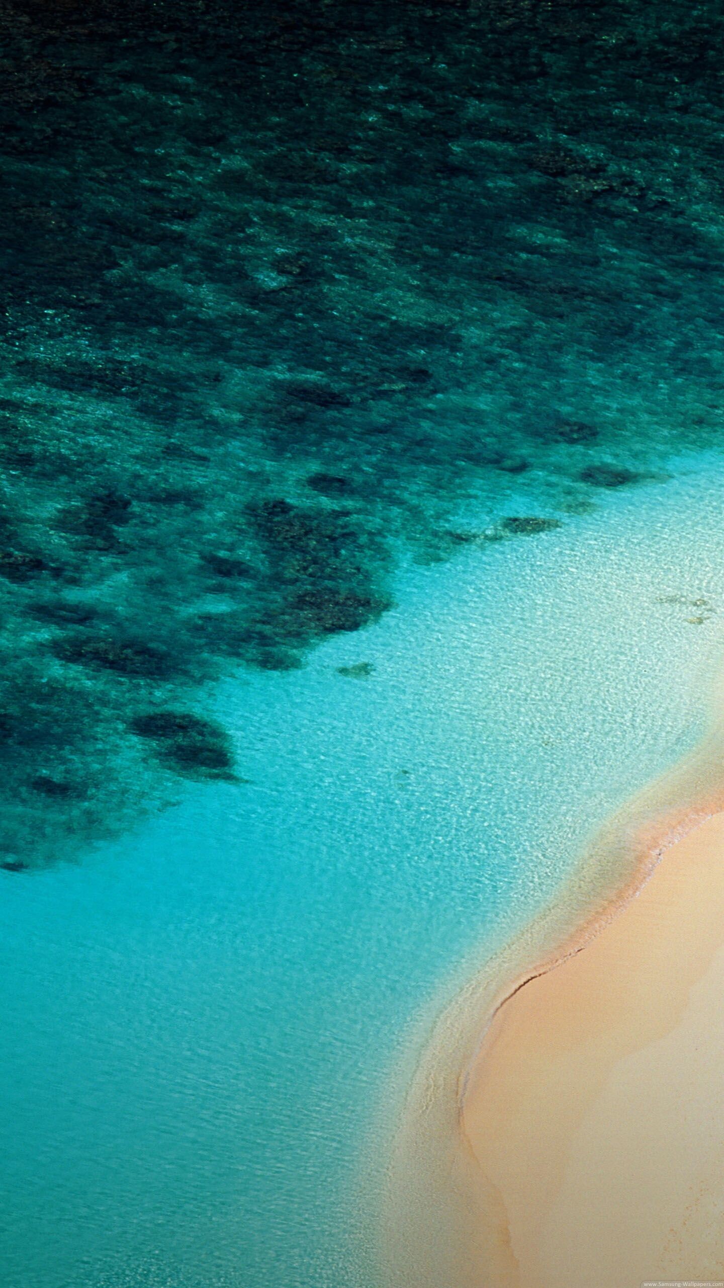 Spiaggia, Vista aerea, Mare turchese, QHD+, sfondo per smartphone