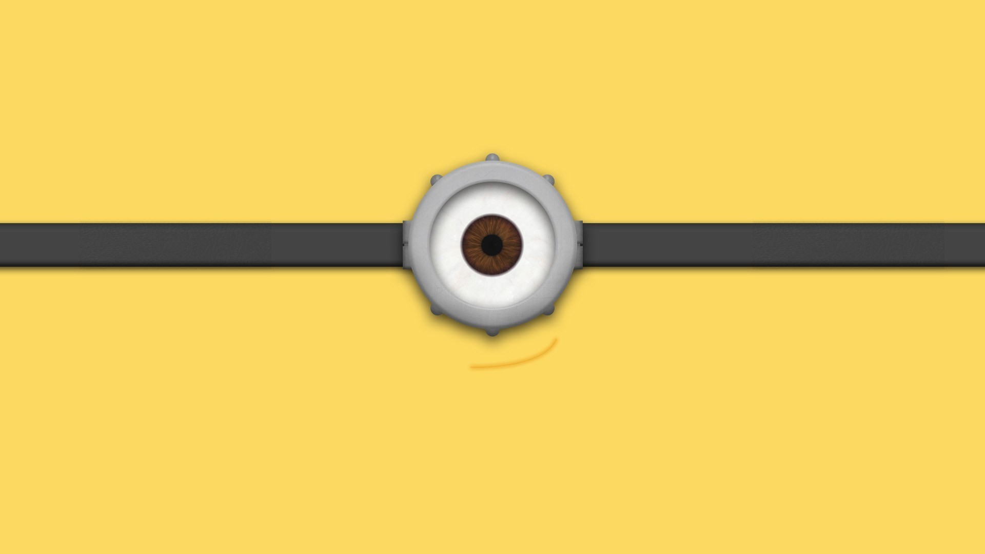 Minion, Occhialone, Minimalista, Sfondo giallo, 1920x1080, wallpaper desktop