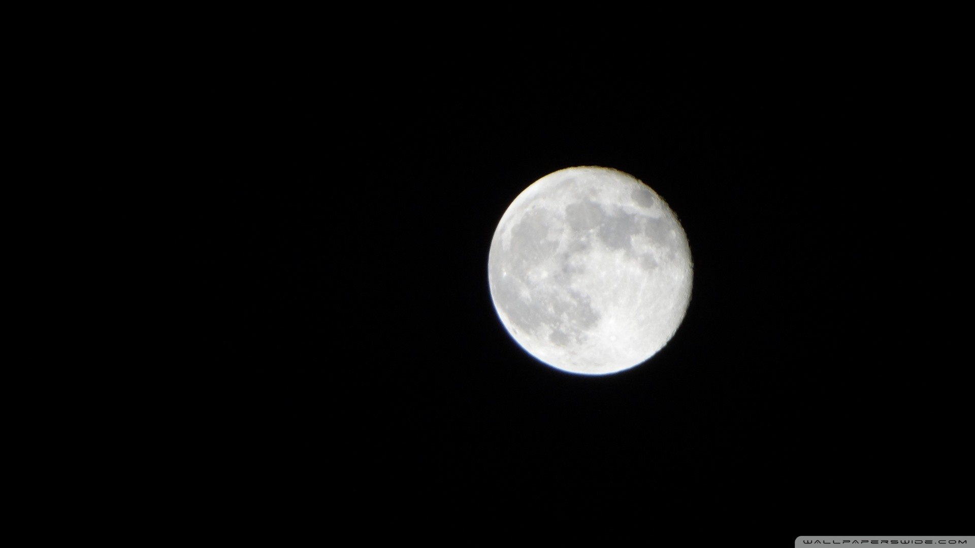 Luna piena, Sfondo nero, Full HD, wallpaper desktop