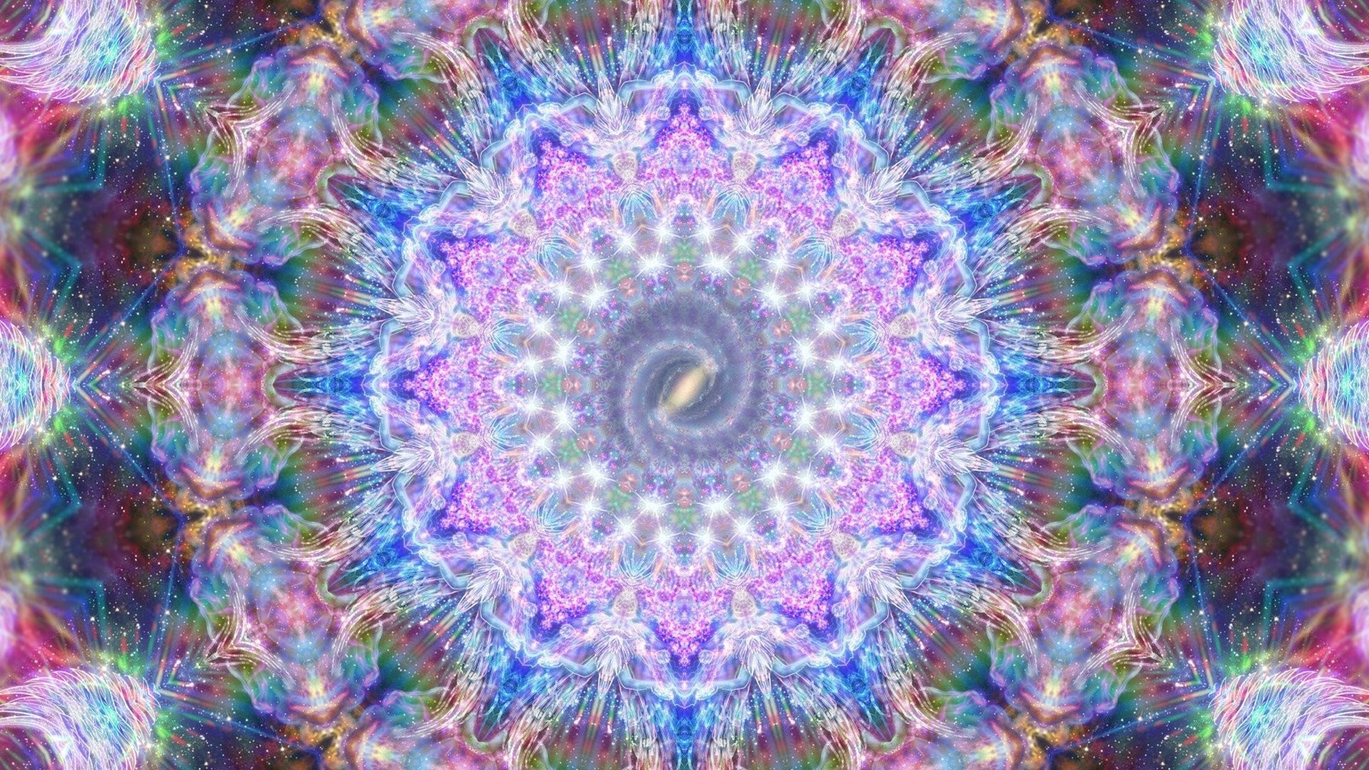 Caleidoscopio, Mandala, Galassia, Psichedelico, Full HD, sfondo per portatile