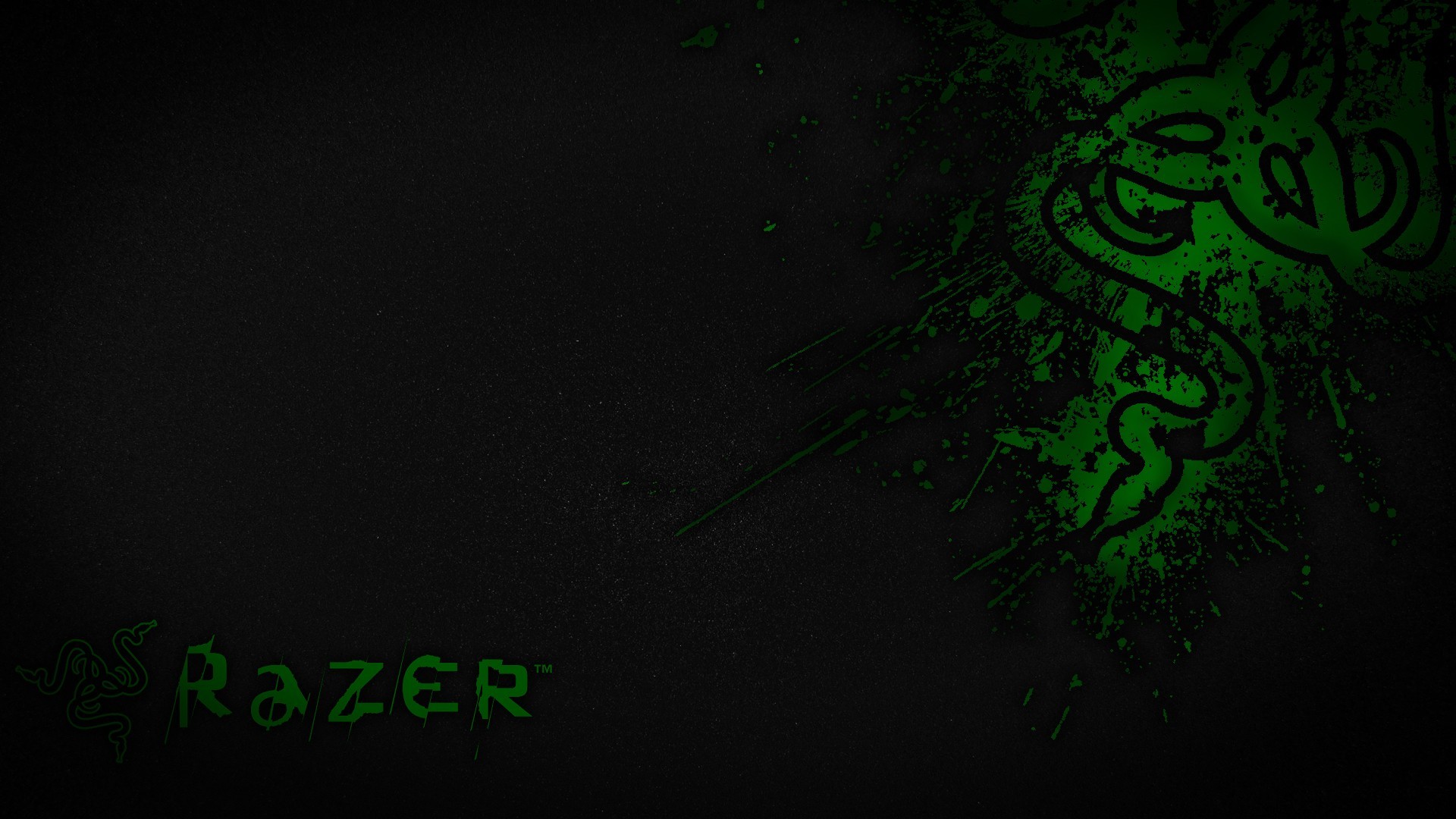 Razer, Logo Razer, Schizzi, Scuro, Verde, Full HD, sfondo per PC e portatile