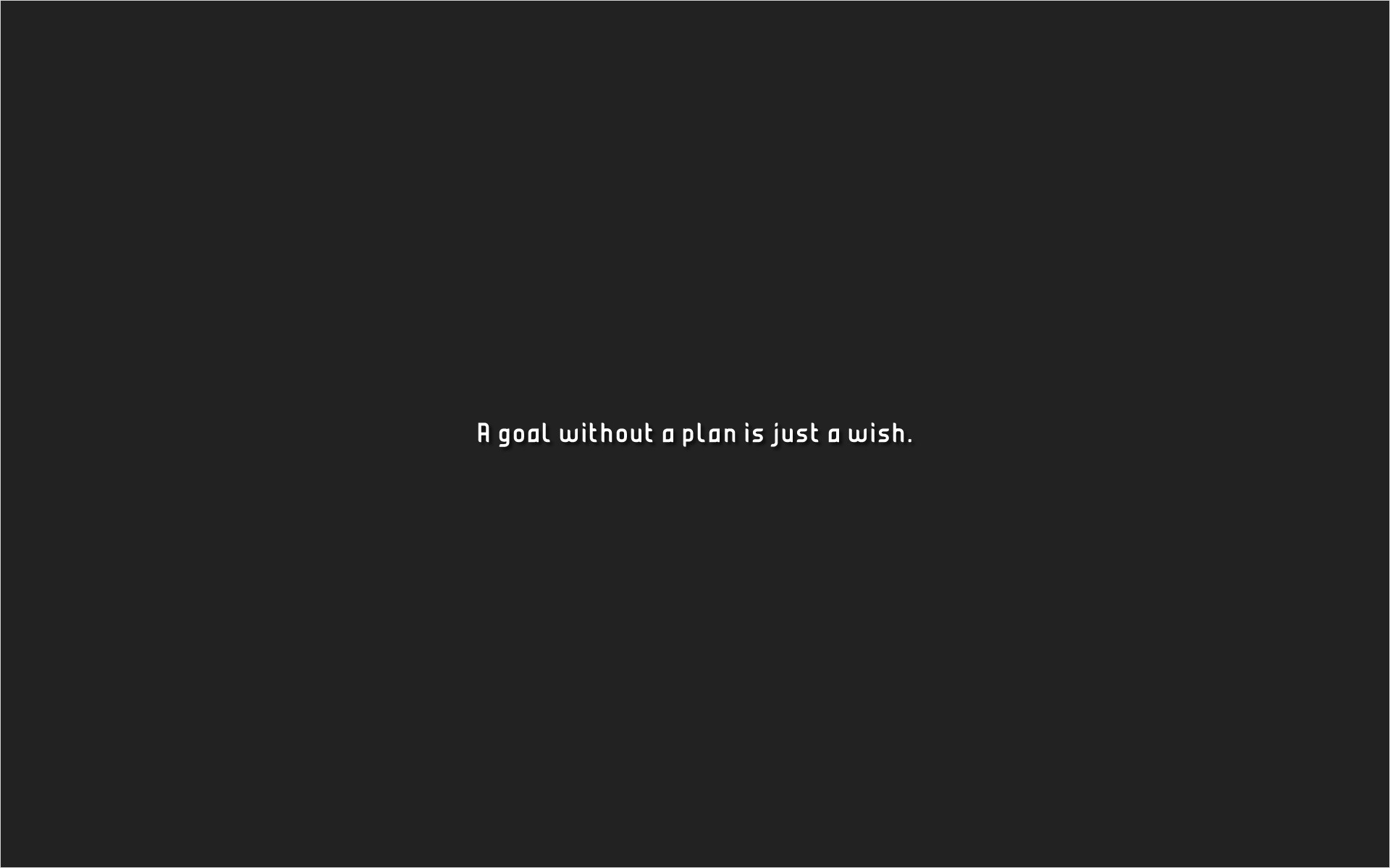 A goal without a plan is just a wish, Sfondo scuro, Minimalista, Tipografia, Citazione, wallpaper Full HD