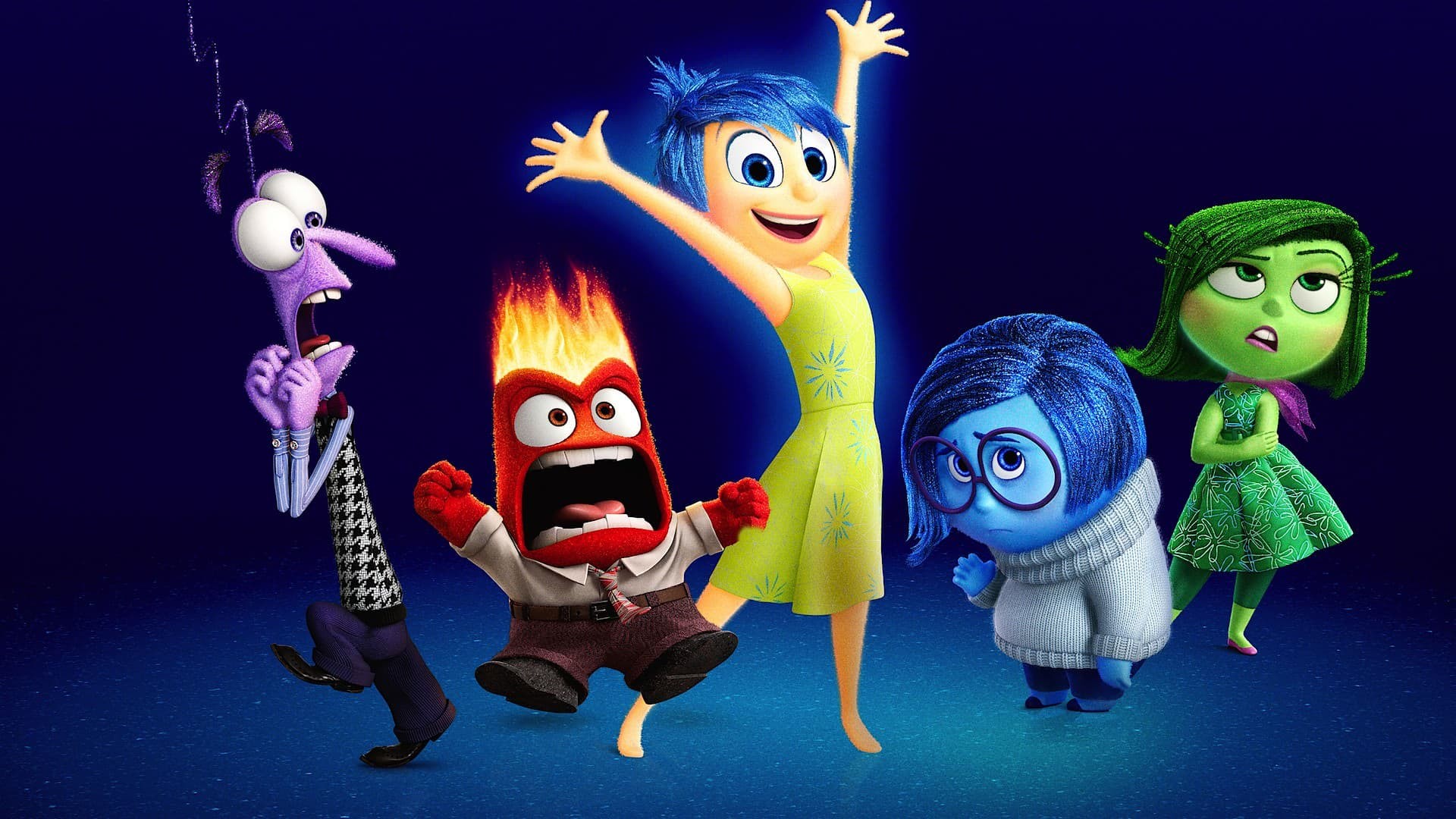 Paura, Rabbia, Gioia, Tristezza, Disgusto, Inside Out, Pixar, 1920x1080, immagine di sfondo