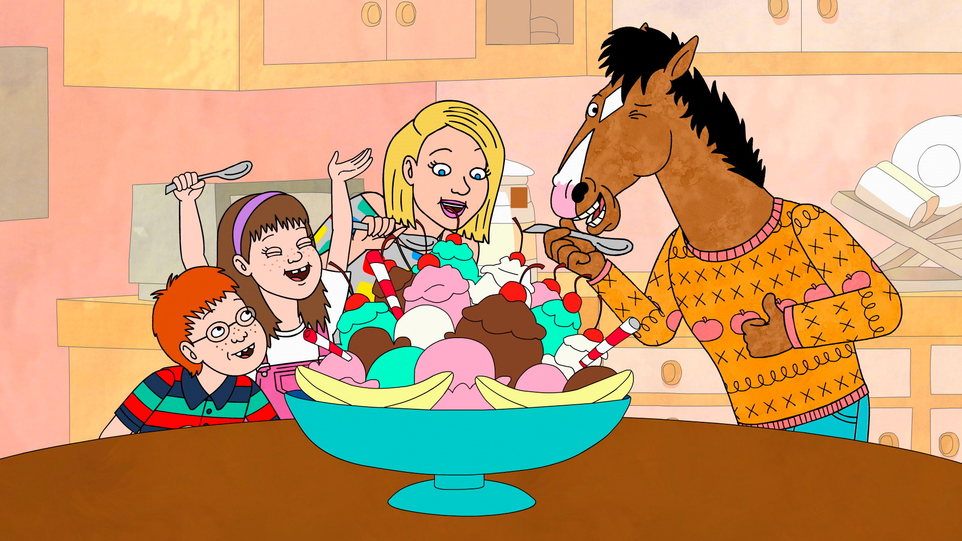 BoJack Horseman, Horsin' Around, Coppa gelato, Bambini, 1920x1080, sfondo per PC
