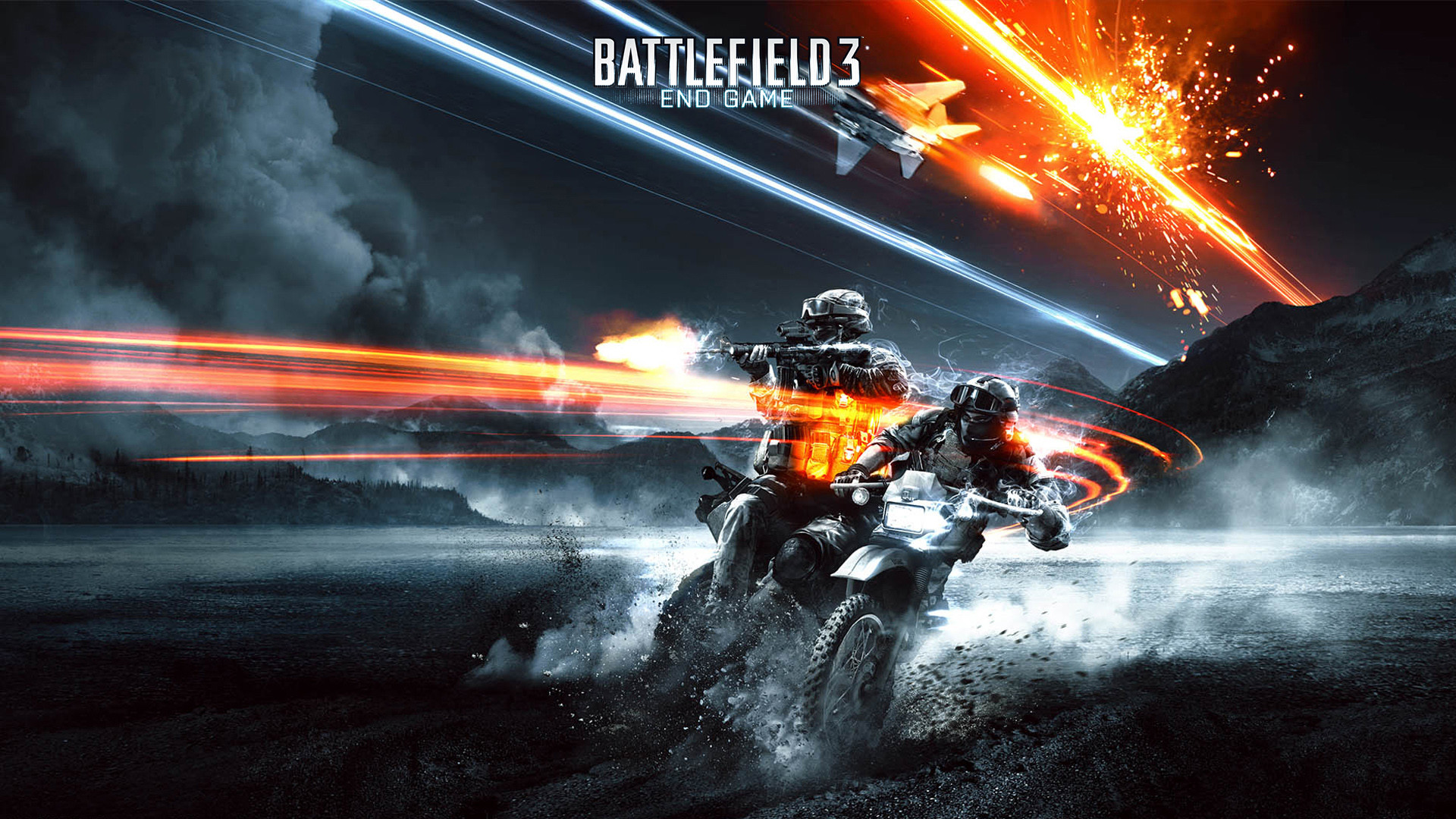 Battlefield 3: End Game, Moto da cross, Soldato, Traccianti, 1920x1080, sfondo per PC