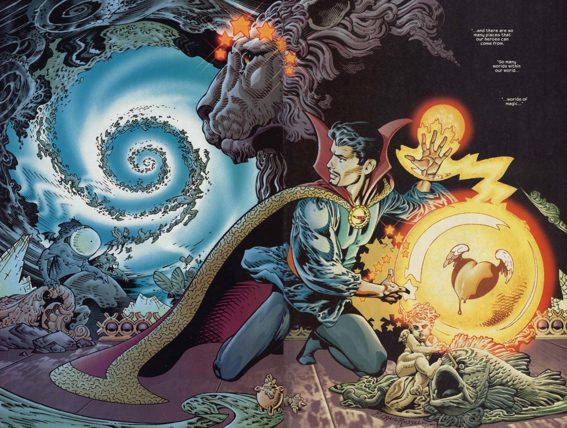 Doctor Strange, Marvel Comics, Fumetto, Spirale, Psichedelico, Full HD, sfondo per iPad e tablet