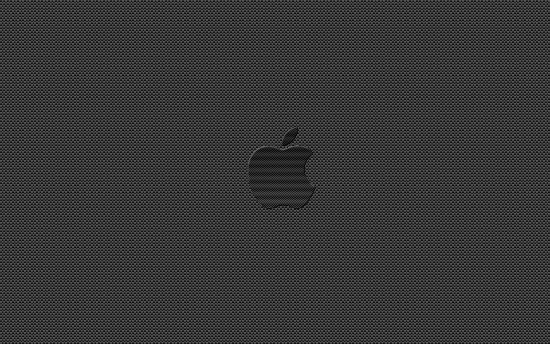 Apple, Logo, Fibra di carbonio, Grigio, 16:10 Full HD, sfondo widescreen