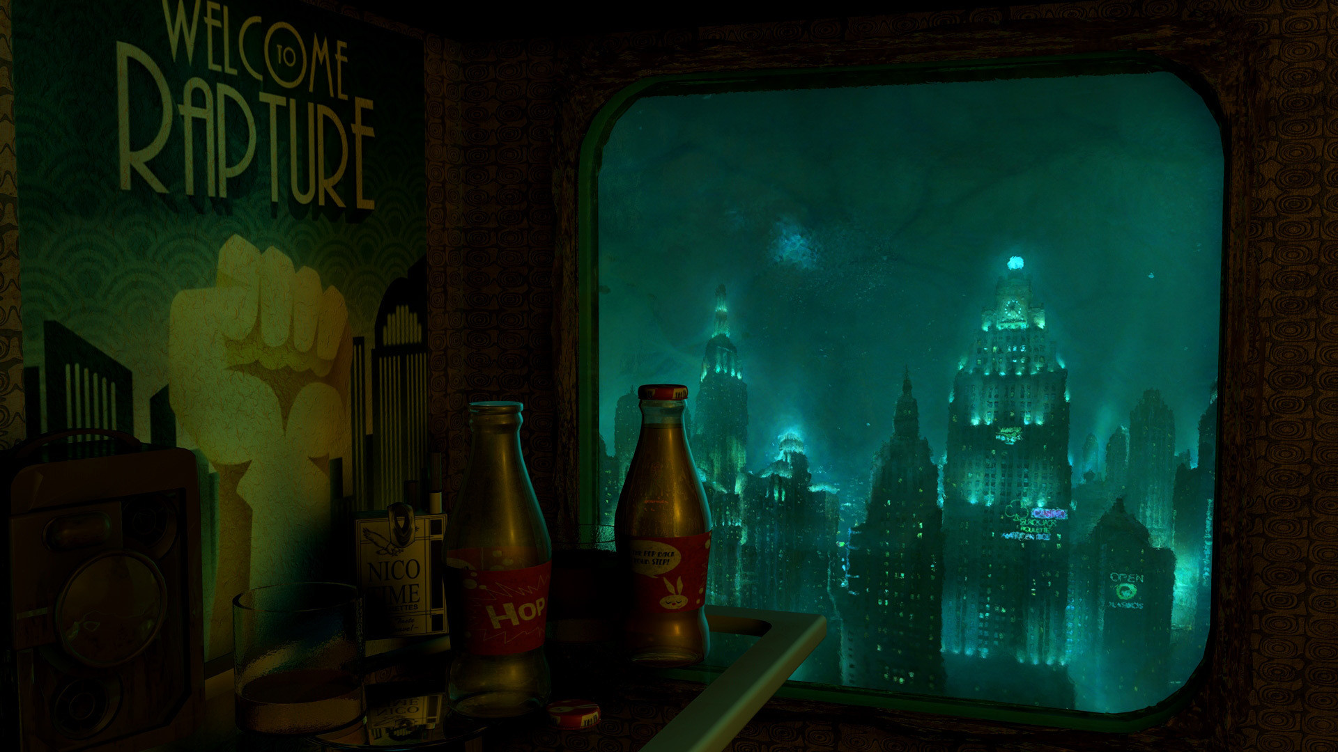 Welcome to Rapture, Rapture, BioShock, Oblò, Città sottomarina, Full HD, wallpaper per PC