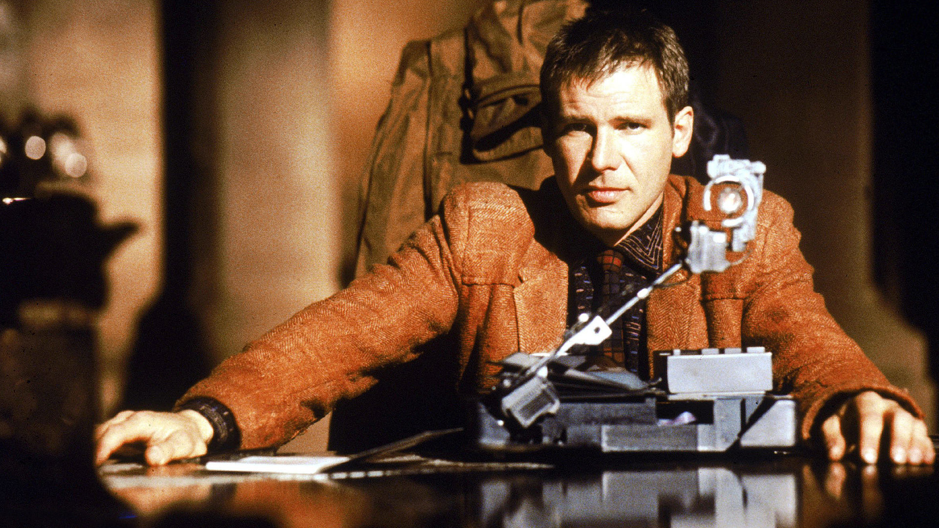 Blade Runner, Rick Deckard, Harrison Ford, Voight-Kampff, Seppia, sfondo desktop 1080p