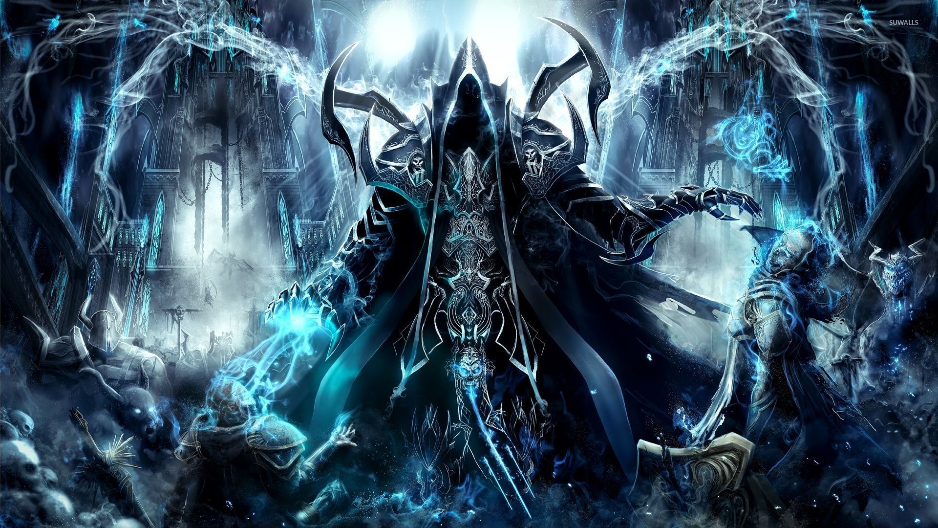 Malthael, Diablo III: Reaper of Souls, Fantasy oscuro, Blu, Full HD, wallpaper per portatile