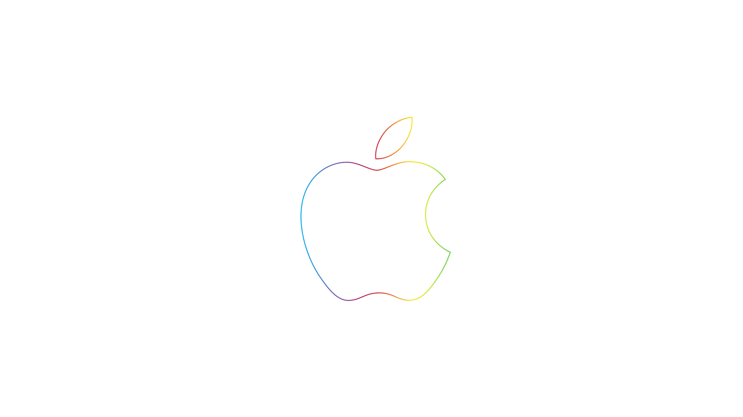 Logo Apple, Arcobaleno, Minimalista, Sfondo bianco, wallpaper MacBook