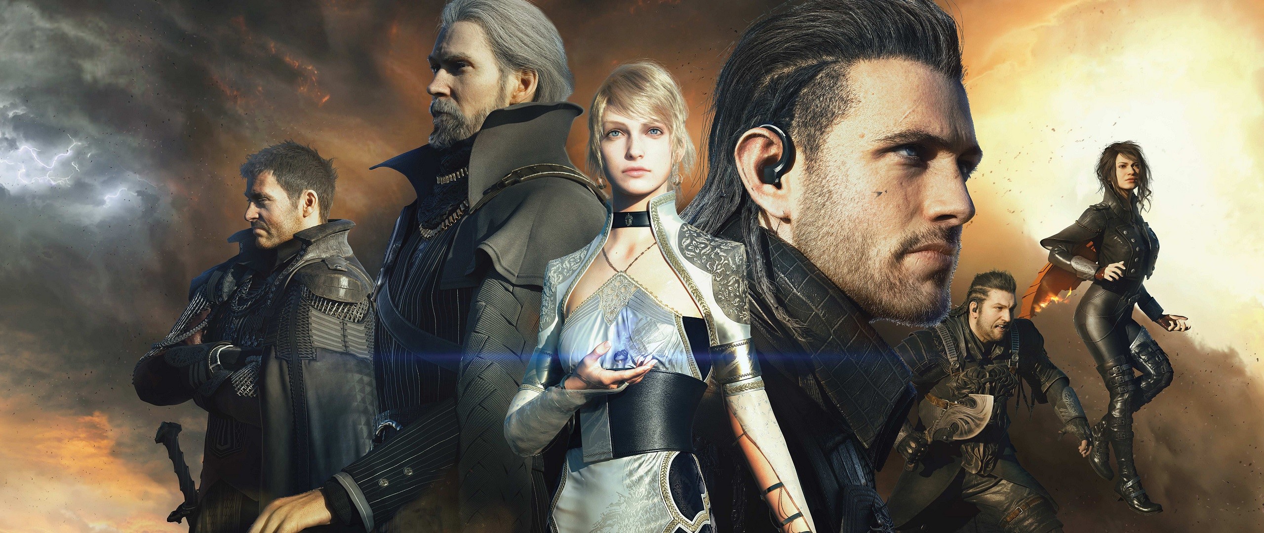 Kingsglaive: Final Fantasy XV, Nyx Ulric, Lunafreya Nox Fleuret, Regis Lucis Caelum, Poster, sfondo ultrawide