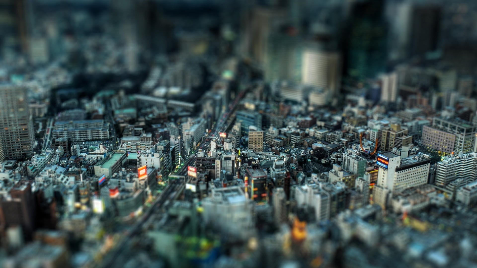 Tokyo, Tilt-shift, Vista aerea, Full HD, sfondo Windows 11