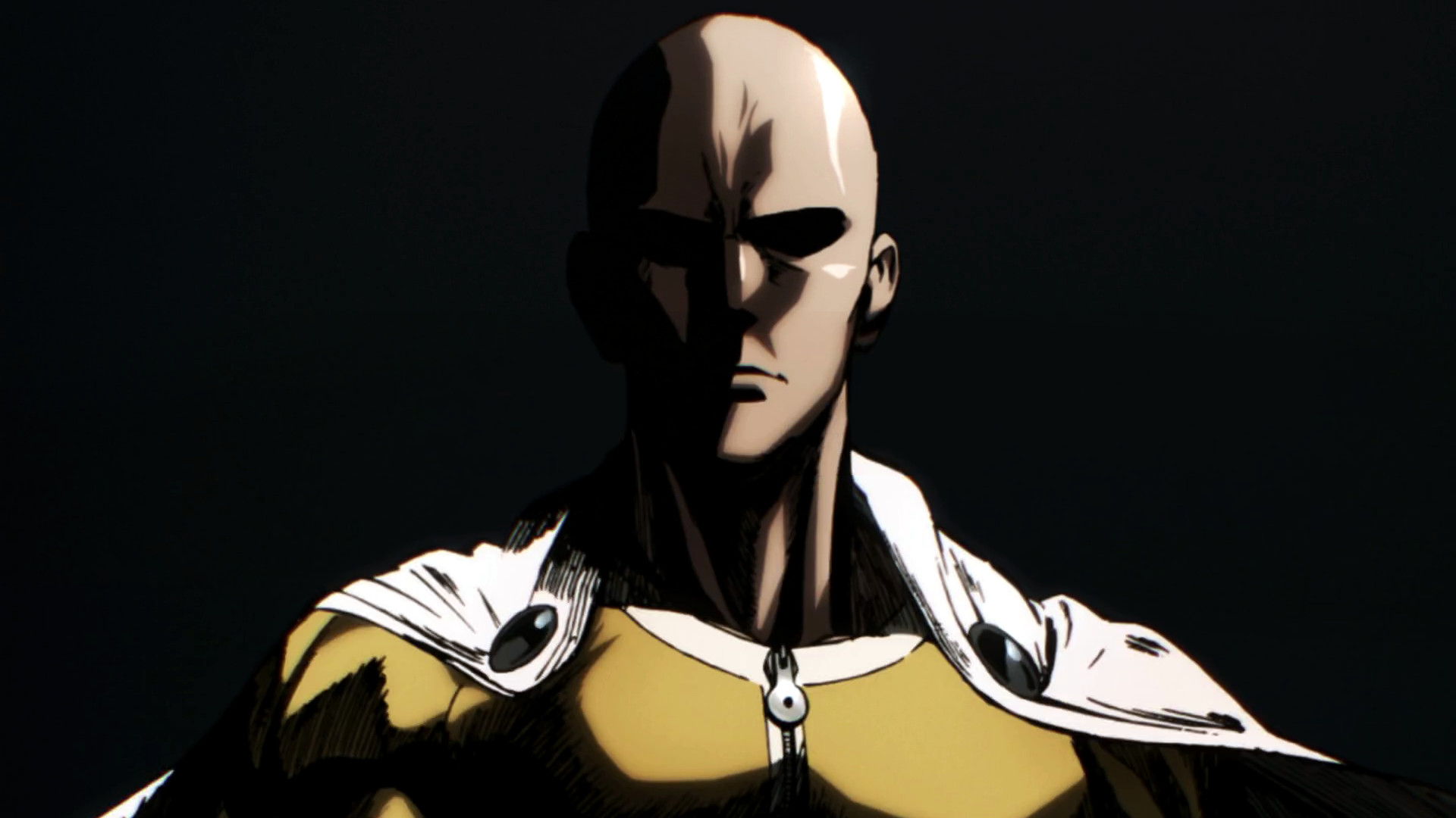 Saitama, One Punch Man, Ombra, Sfondo nero, Full HD, wallpaper per portatile