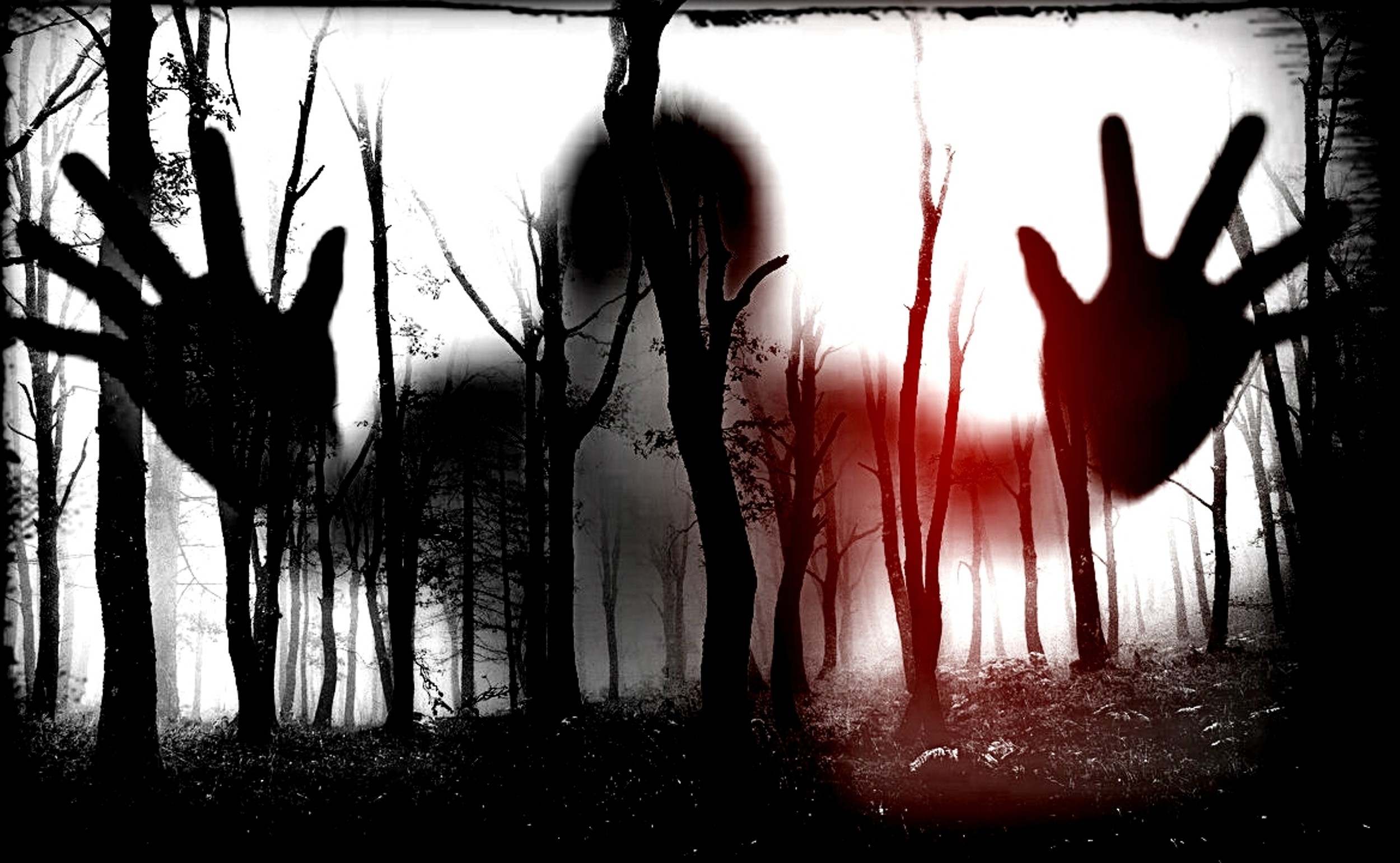 Mani, Foresta, Sangue, Silhouette, Full HD, sfondo desktop