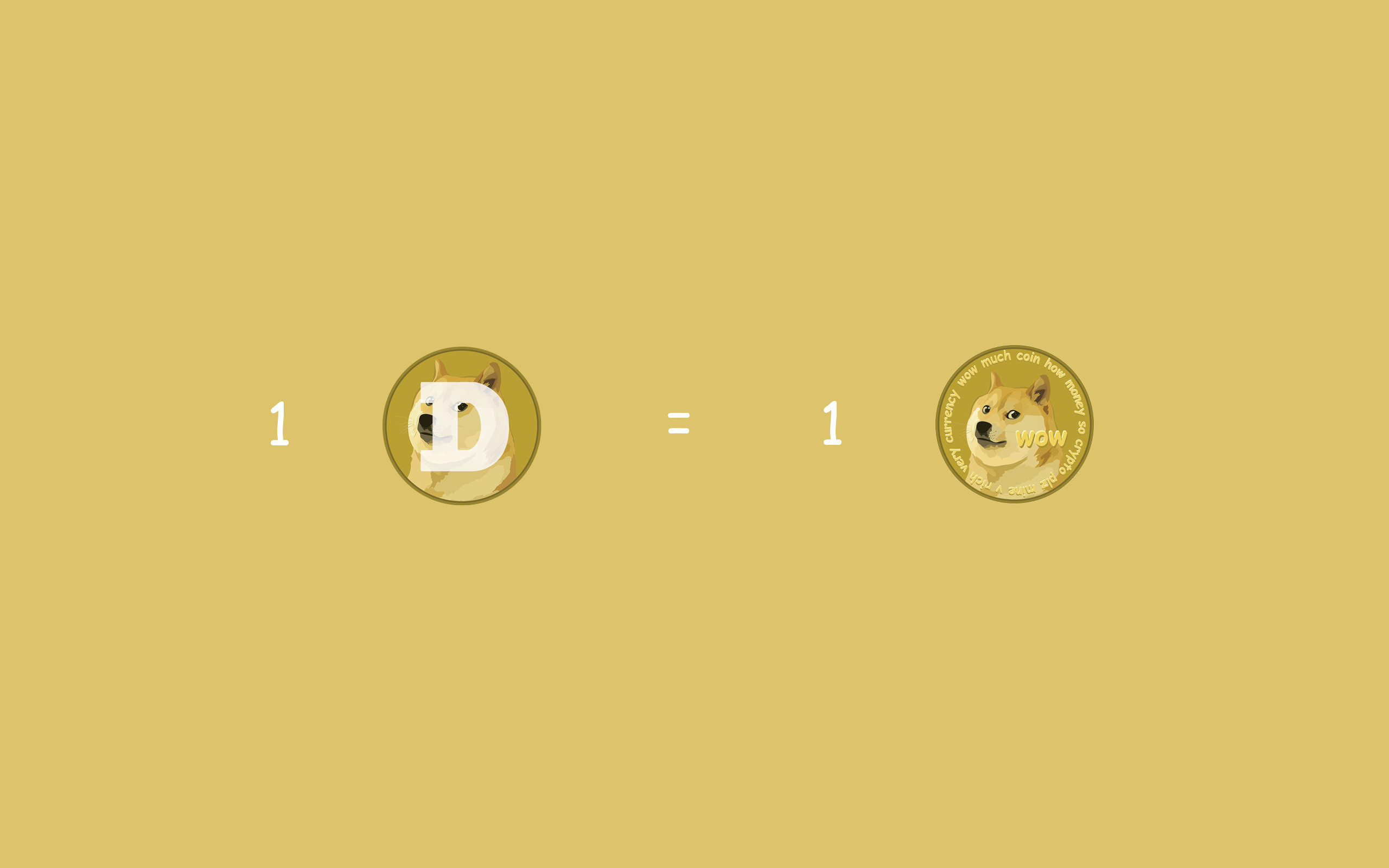 Dogecoin, Doge, Minimalista, Oro, 16:10 2K, sfondo widescreen