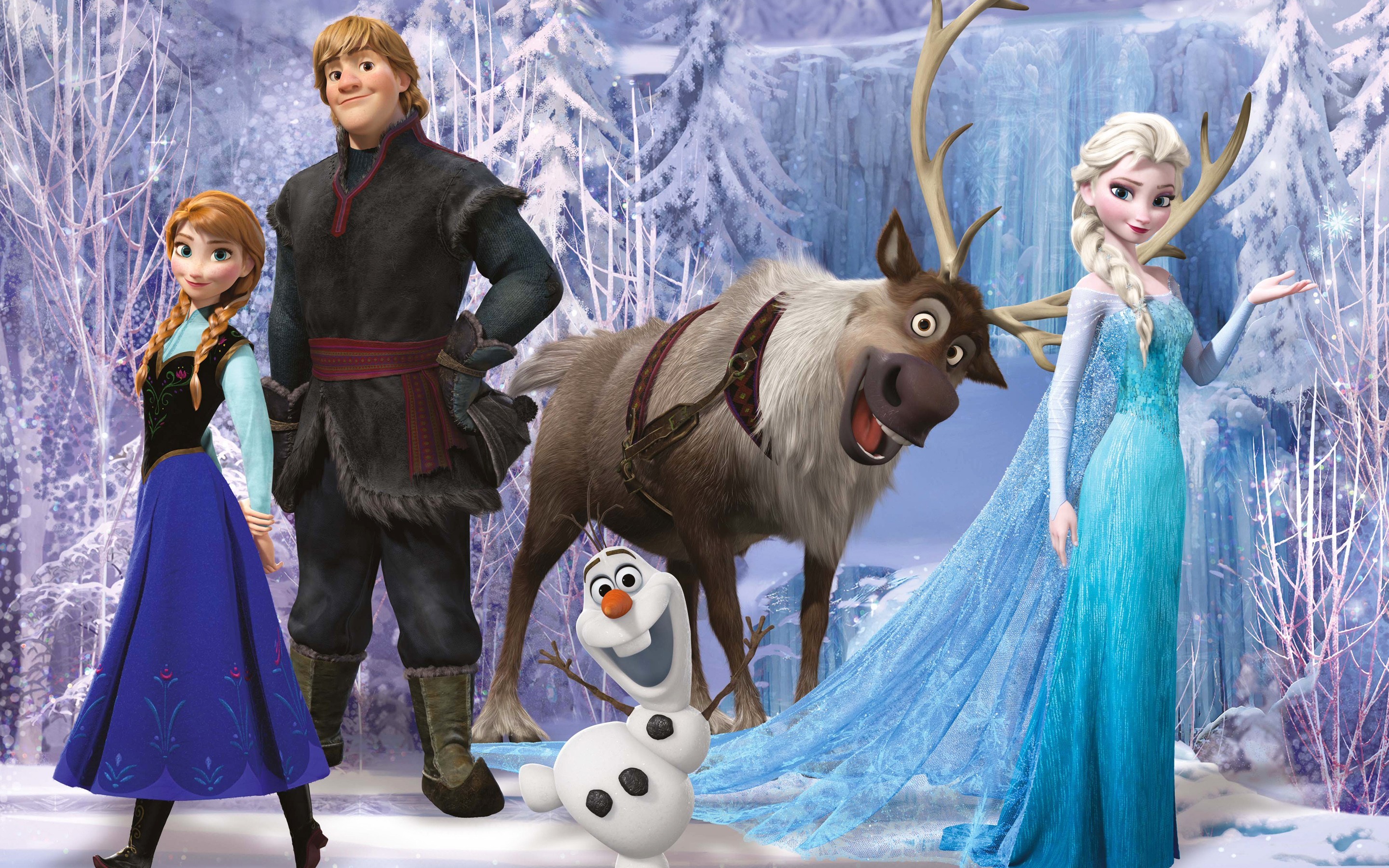 Anna, Kristoff, Sven, Olaf, Elsa, 2K, wallpaper per PC