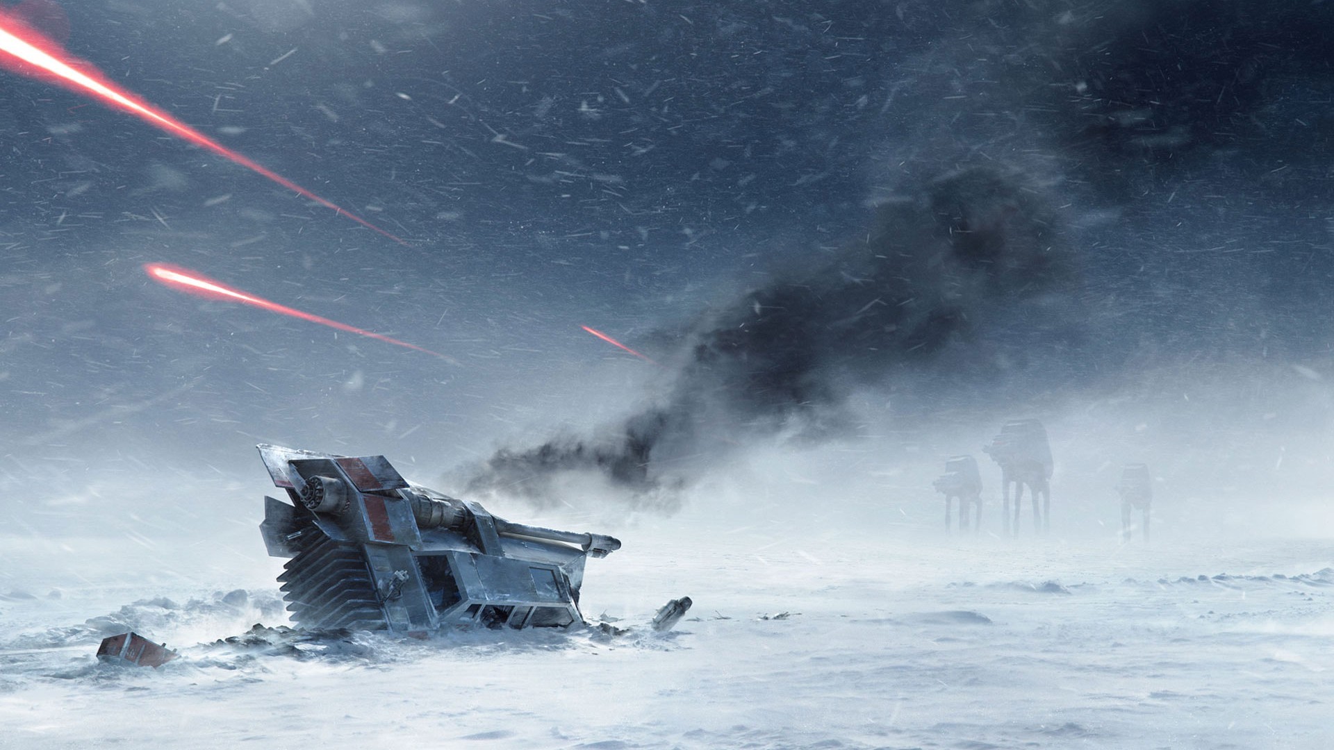 Star Wars Battlefront, Hoth, Relitto, Bufera di neve, 1920x1080, immagine di sfondo