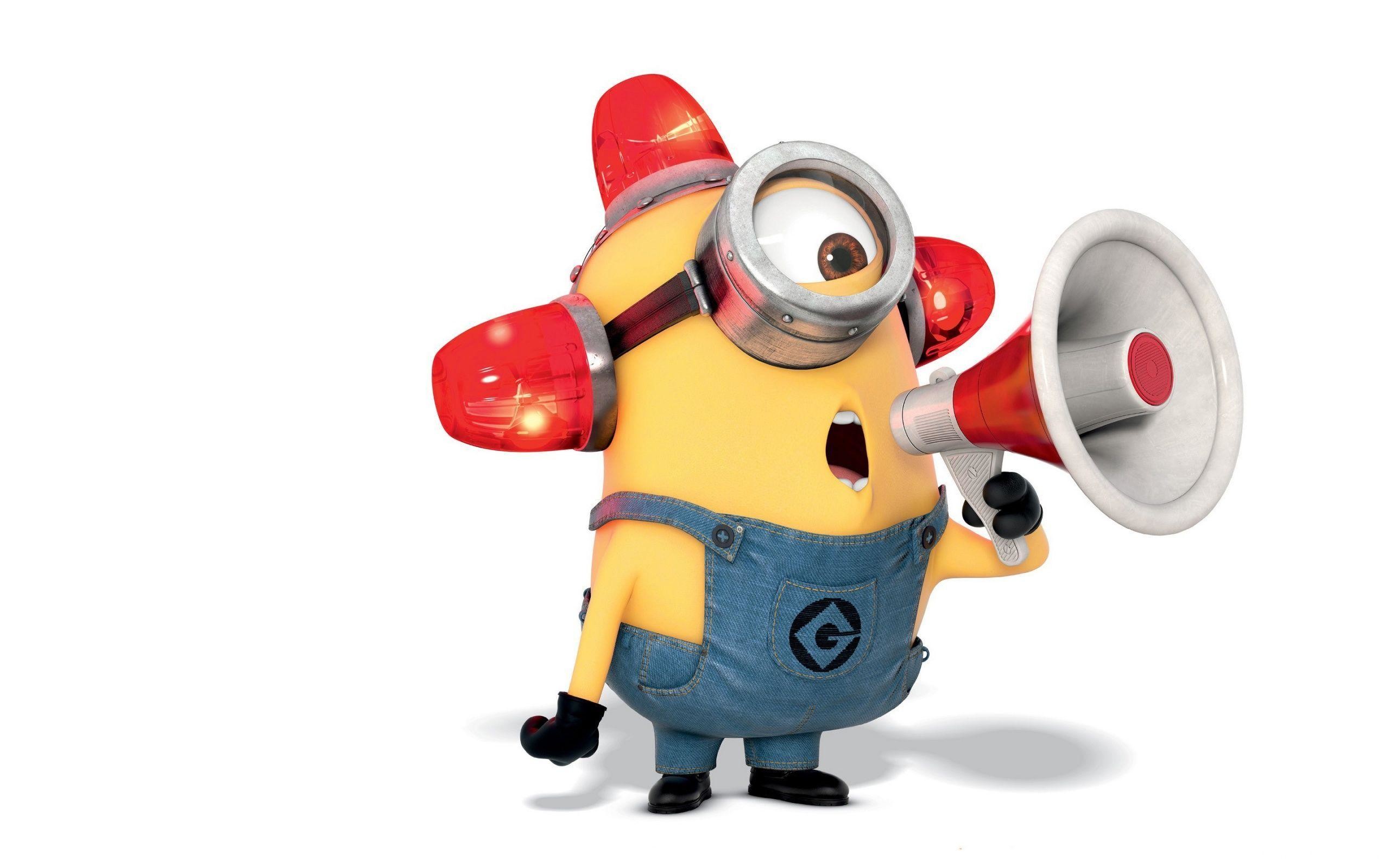 Minion, Megafono, Sirena, Cattivissimo me 2, 2K, sfondo per portatile