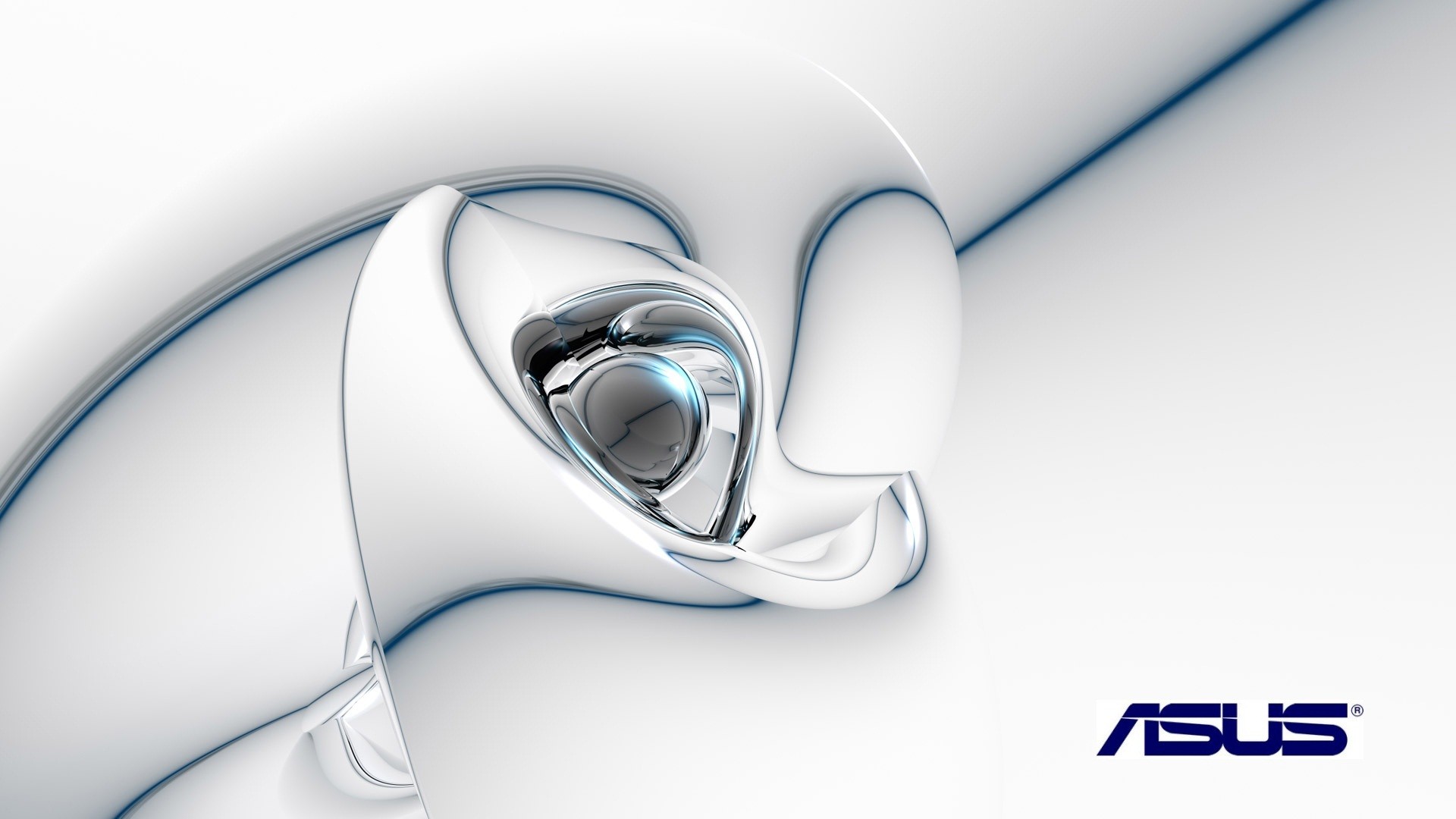 Asus, Arte astratta 3D, Bianco, Logo, Full HD 1080p, sfondo desktop