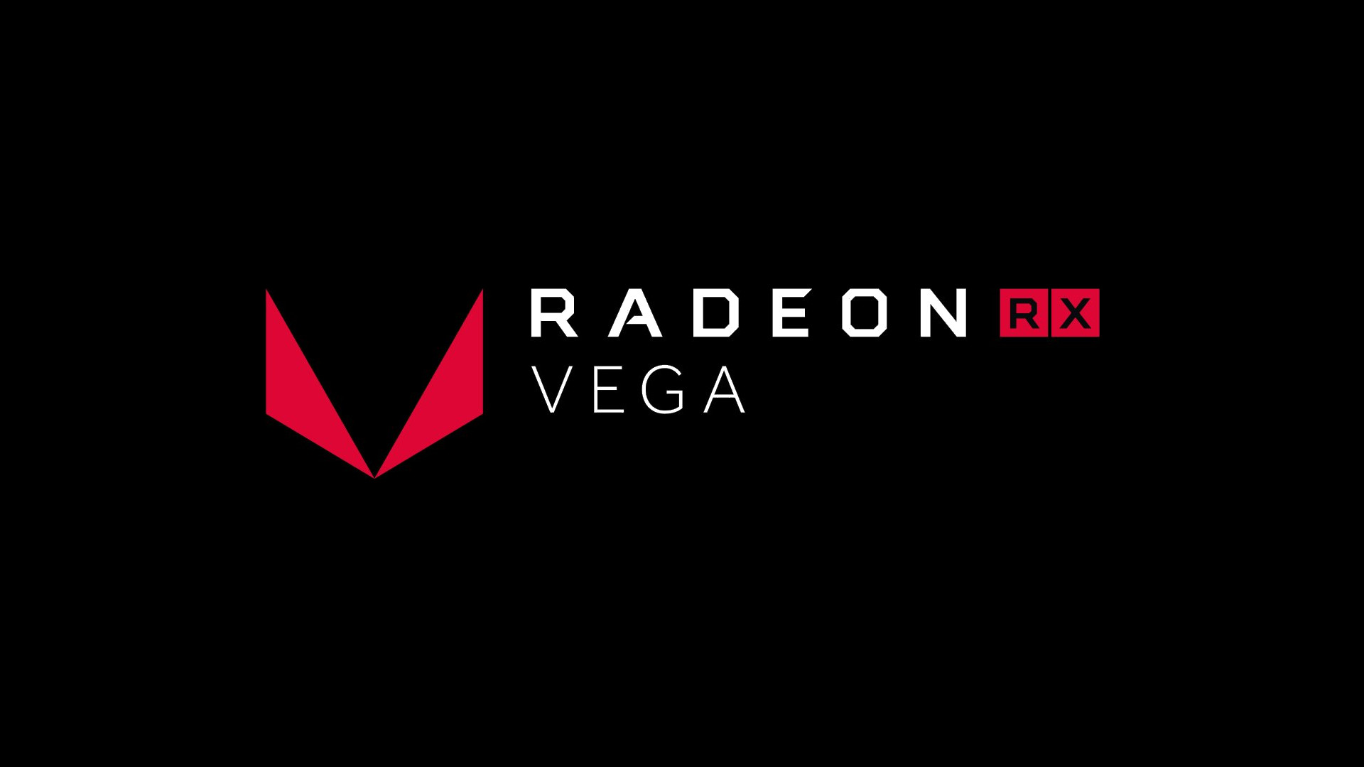 AMD Radeon RX Vega, Logo, Sfondo nero, Full HD, wallpaper per computer