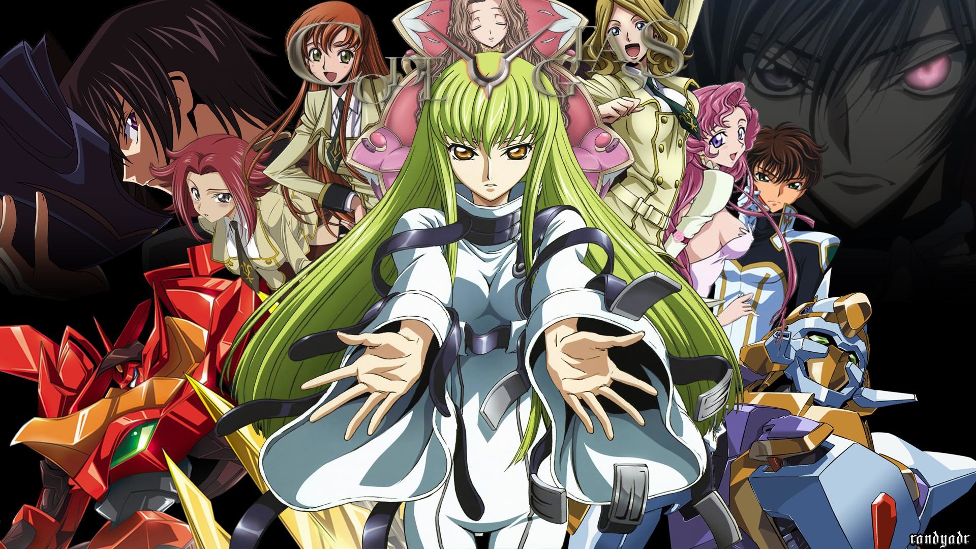 C.C., Lelouch Lamperouge, Code Geass, Knightmare Frame, Personaggi, sfondo 16:9 Full HD