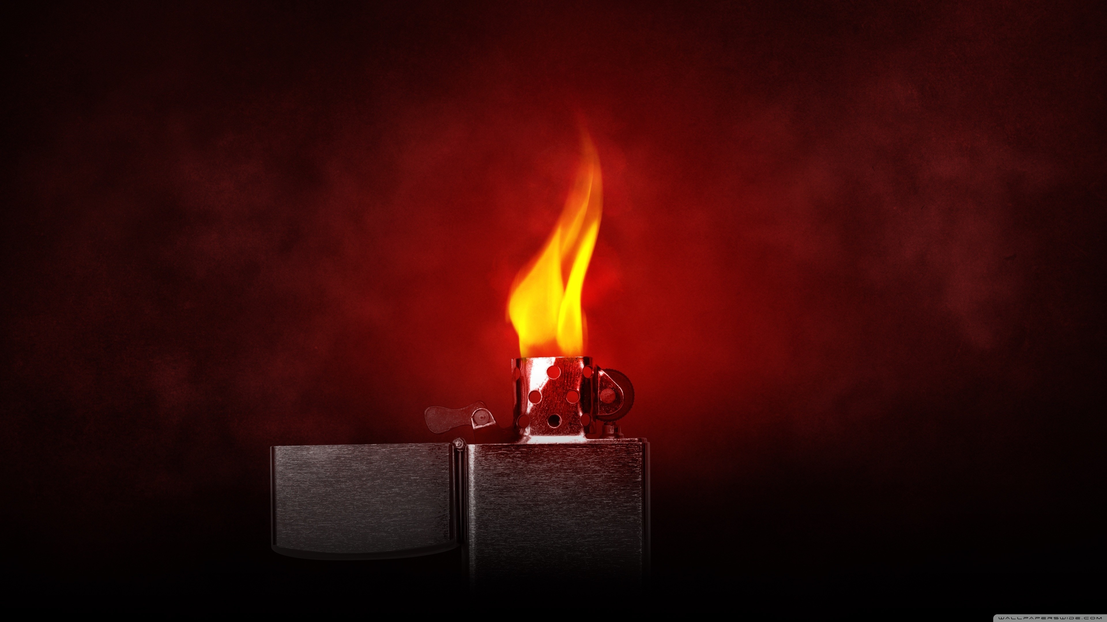 Zippo, Accendino, Fiamma, Rosso, 3840x2160, sfondo per PC