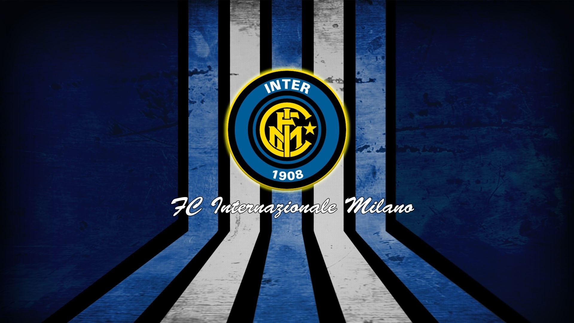 Inter, FC Internazionale Milano, Stemma storico, Strisce nerazzurre, sfondo 16:9 Full HD