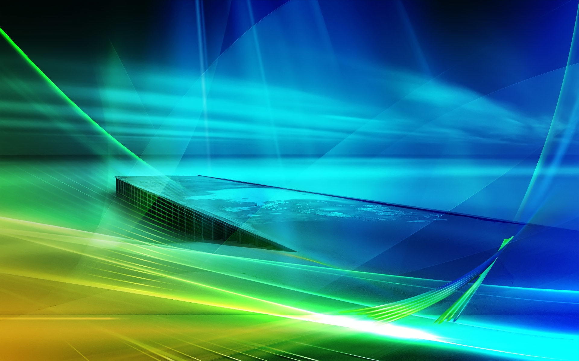 Windows Vista, Aurora, Verde, Blu, Astratto, Full HD, sfondo per portatile