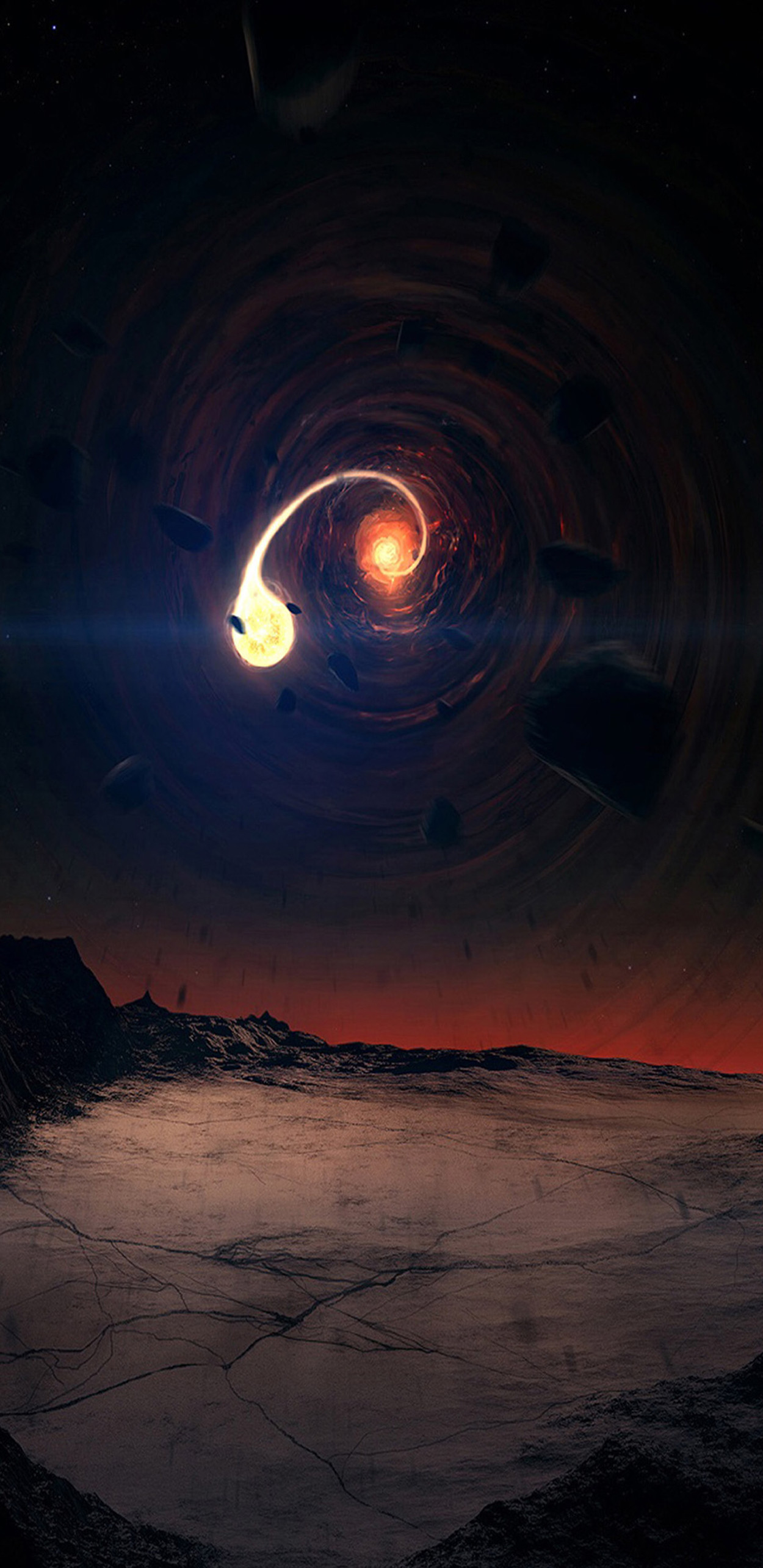 Buco nero, Spazio, Fantascienza, Paesaggio alieno, Full HD, sfondo Galaxy S8