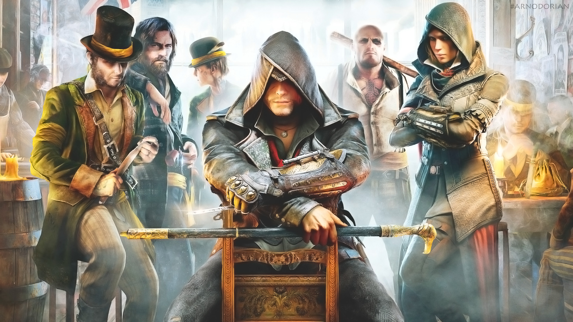Jacob Frye, Evie Frye, Assassin's Creed Syndicate, Banda dei Rooks, Arte digitale, sfondo 1080p