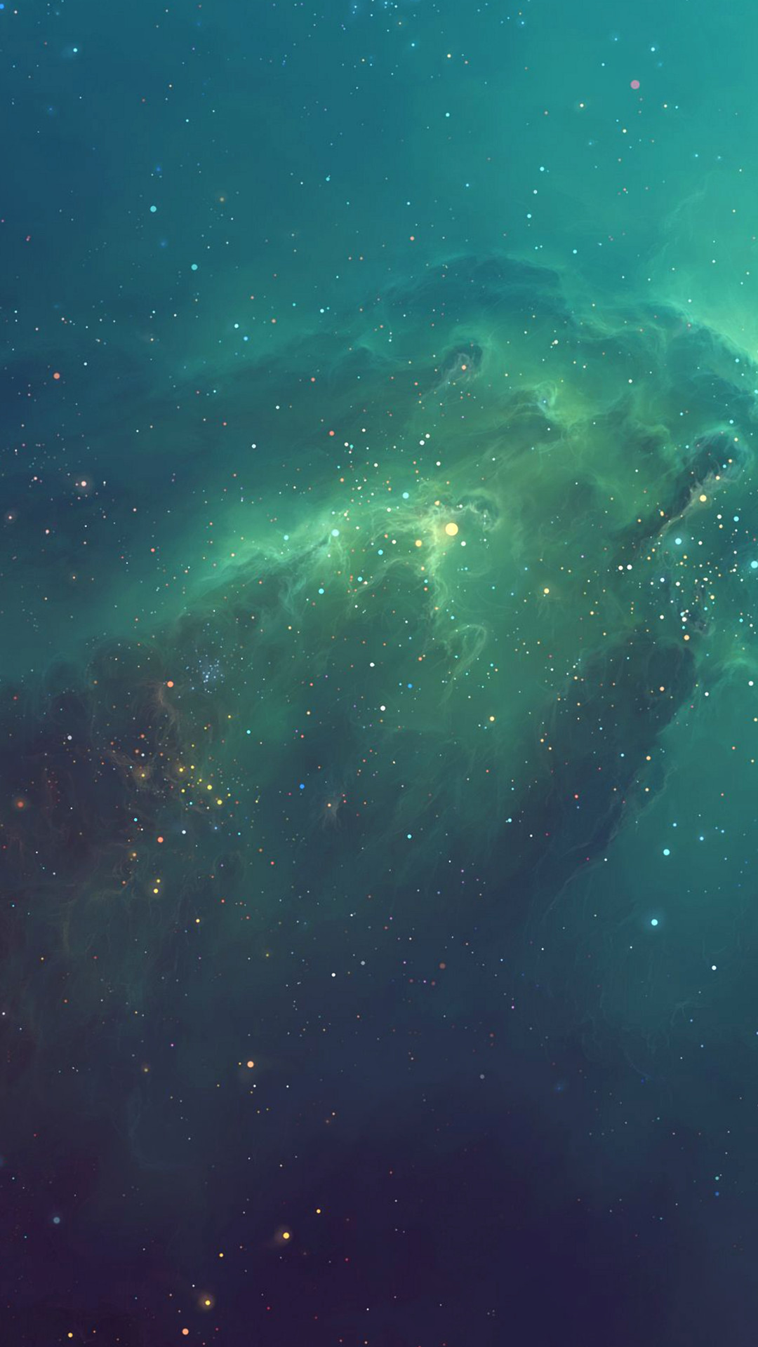 Nebulosa, Spazio, Verde acqua, Stelle, schermata di blocco iPhone 6