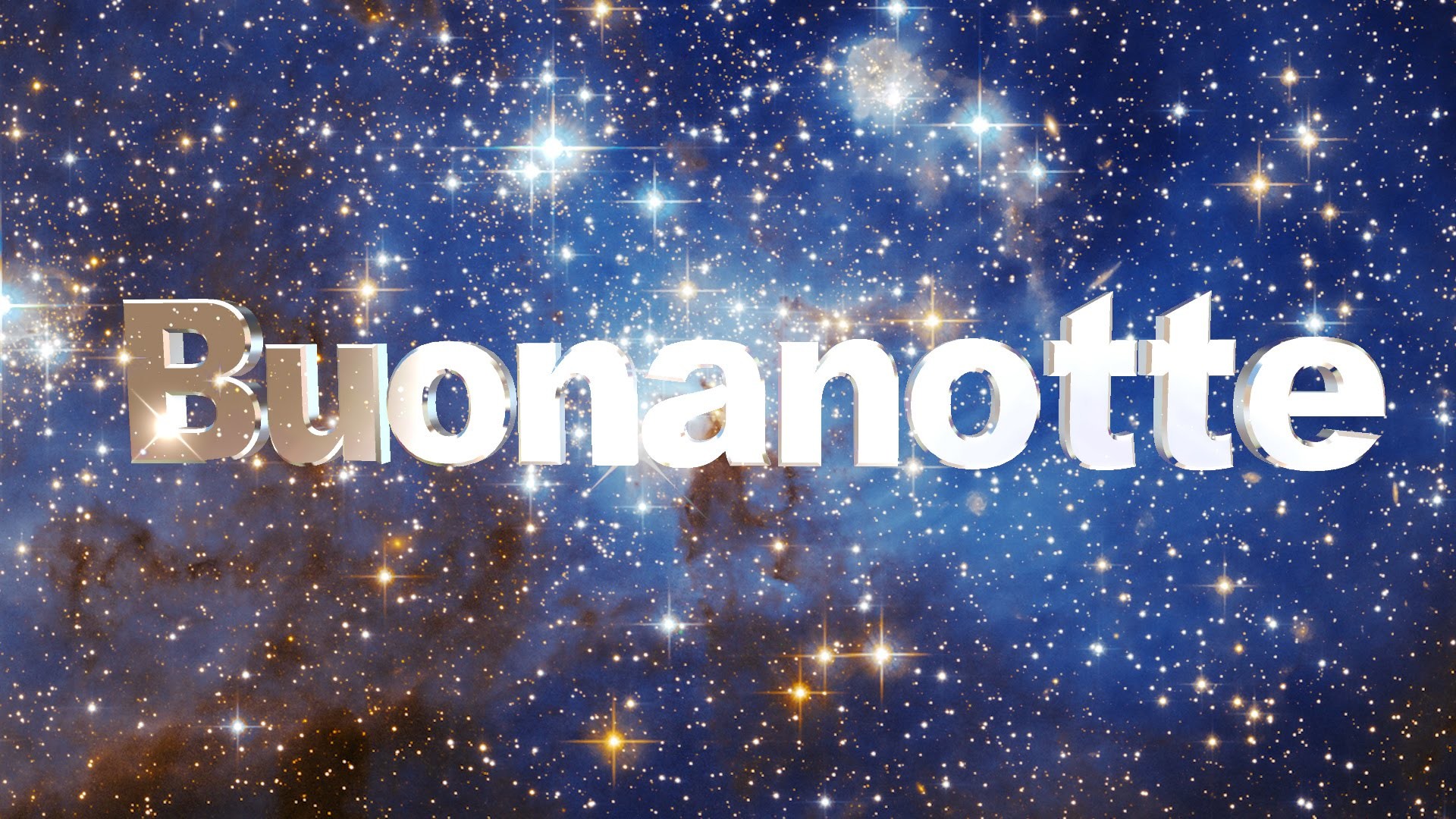 Buonanotte, Scritta, Cielo stellato, Stelle, Full HD, sfondo Windows 11