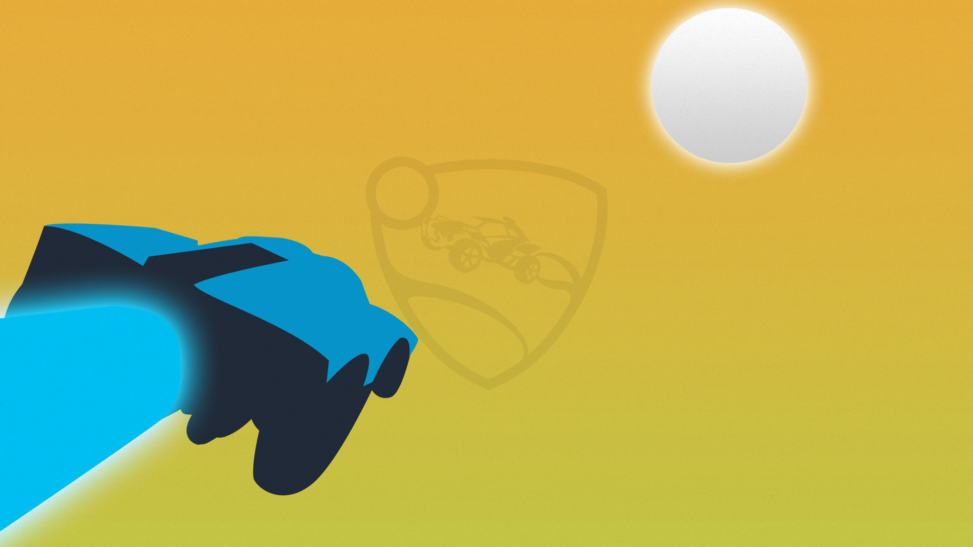 Rocket League, Logo, Pallone, Minimalismo, Giallo, Full HD, sfondo desktop